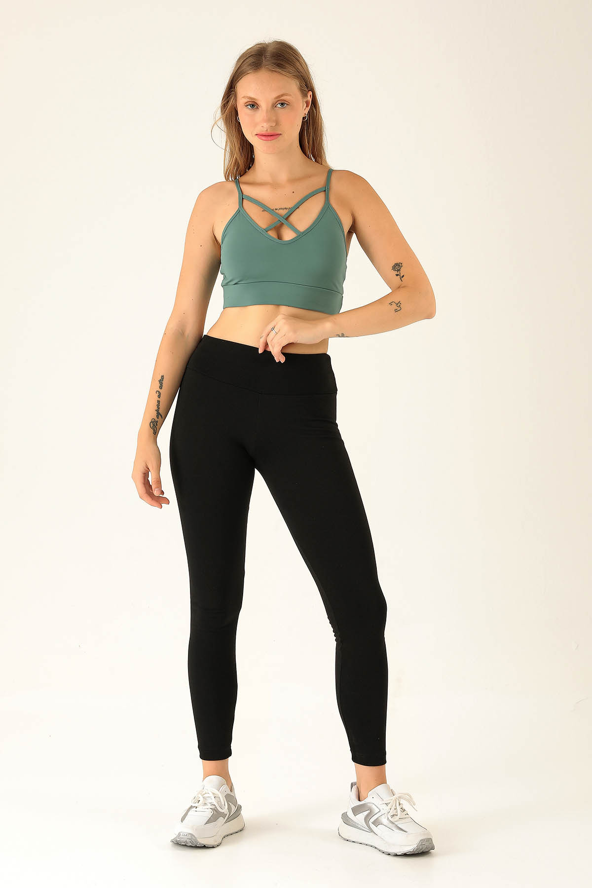 Önü Çapraz Askılı Büstiyer - 9022-1 Çağla Yeşili - 4