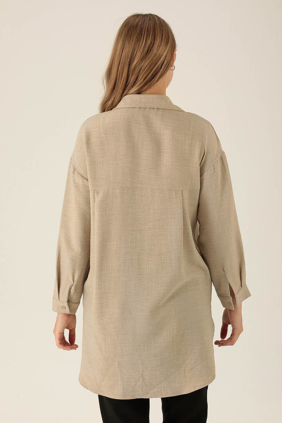 Önü Düğmeli Tunik - 6803A Bej - 5