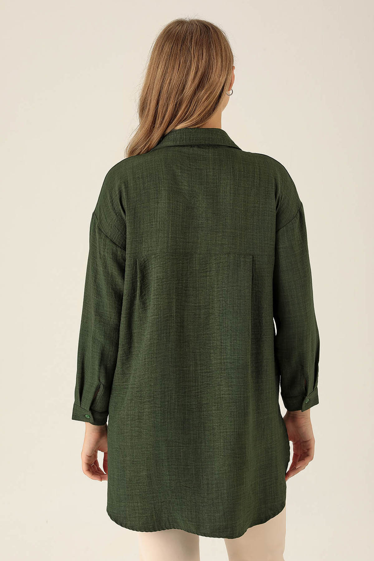 Önü Düğmeli Tunik - 6803A Haki - 5