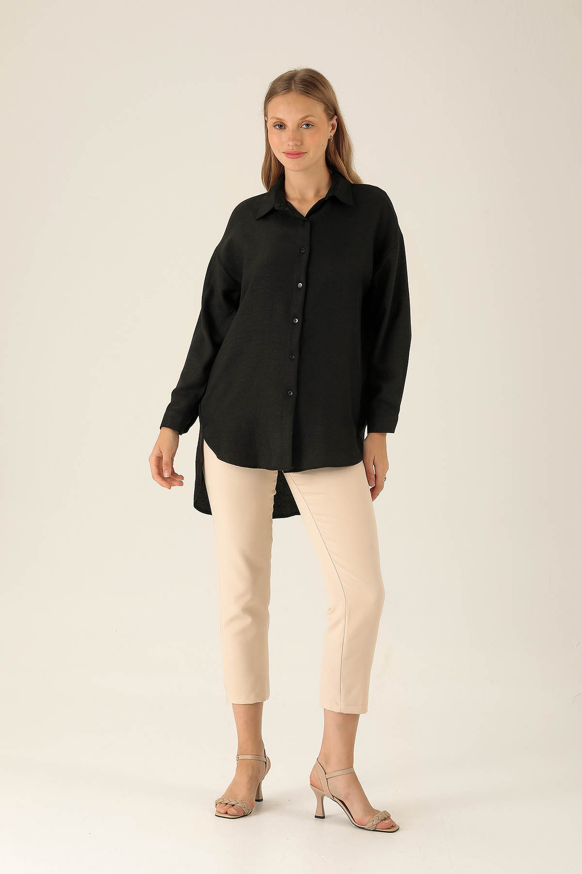 Önü Düğmeli Tunik - 6803A Siyah - 3