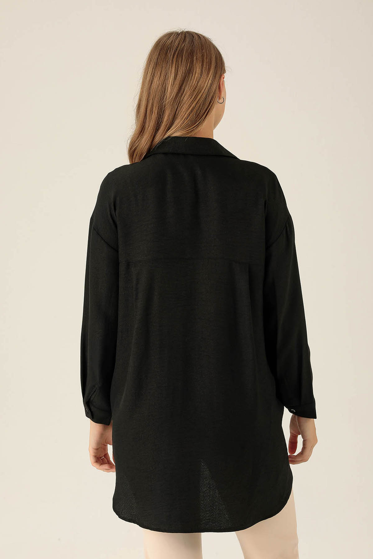 Önü Düğmeli Tunik - 6803A Siyah - 5