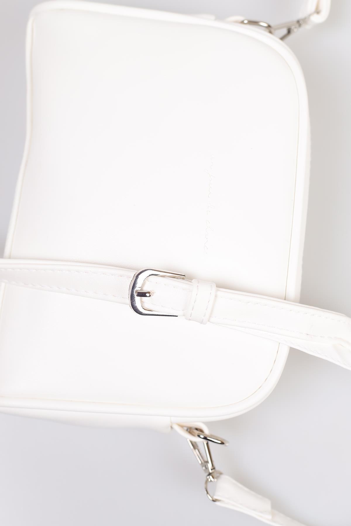 Oval Çapraz Çanta - 9049 Beyaz - 4