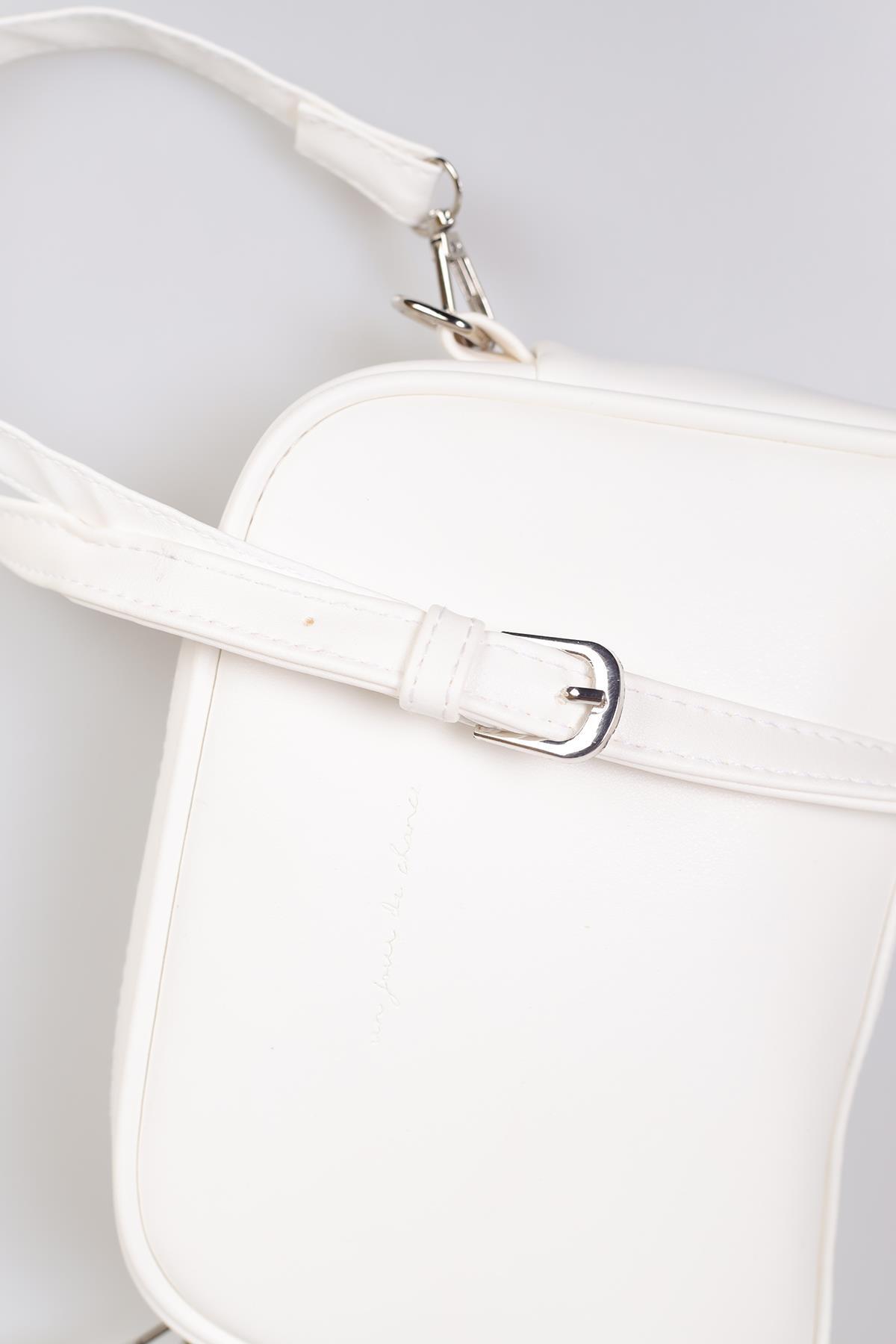 Oval Çapraz Çanta - 9049 Beyaz - 5