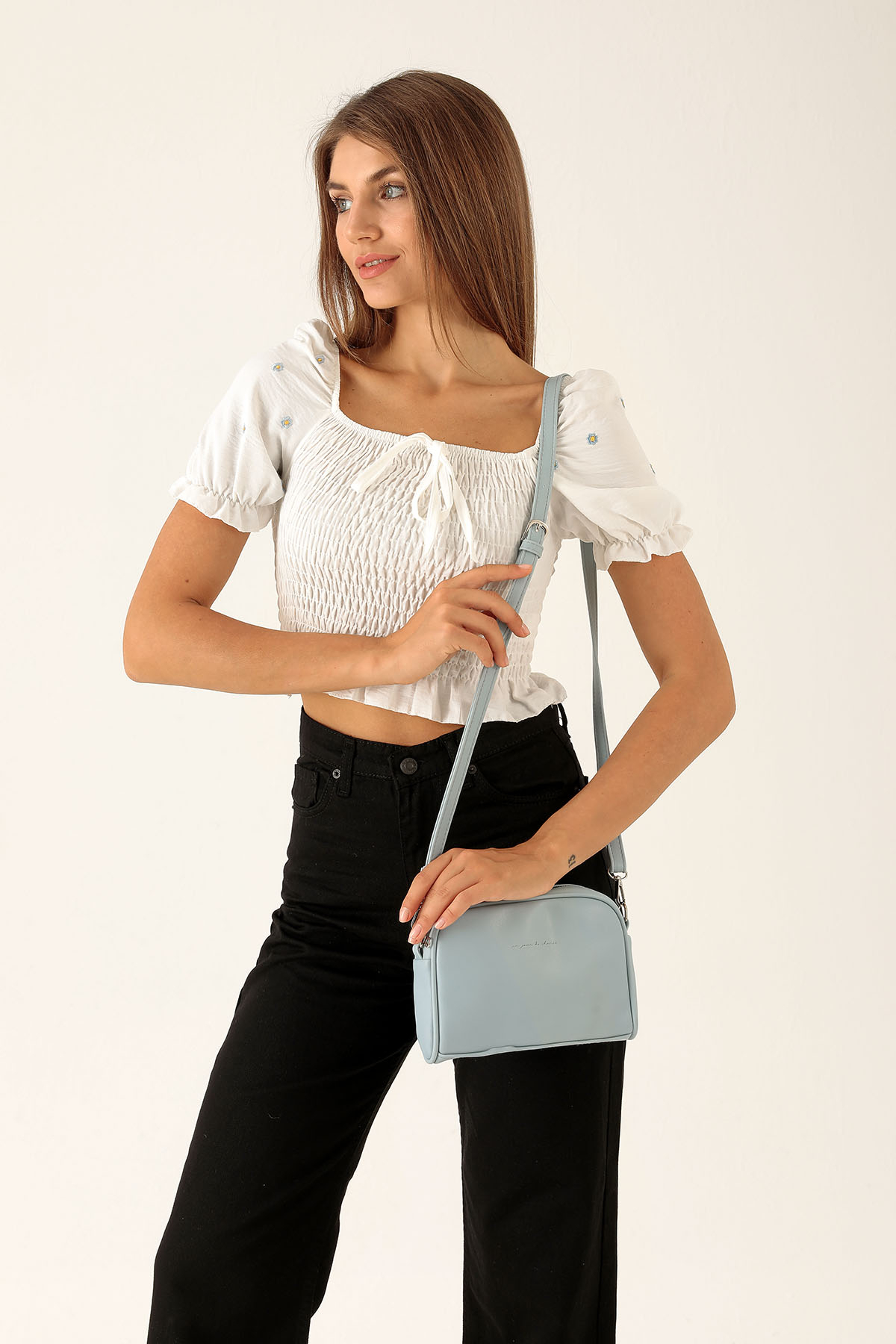 Oval Çapraz Çanta - 9049 Mavi - 2