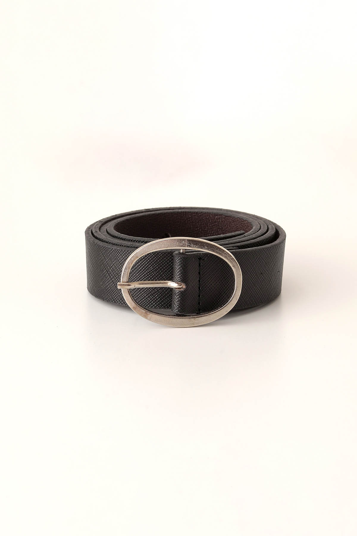 Oval Tokalı Bayan Kemer - 218 Siyah - 1