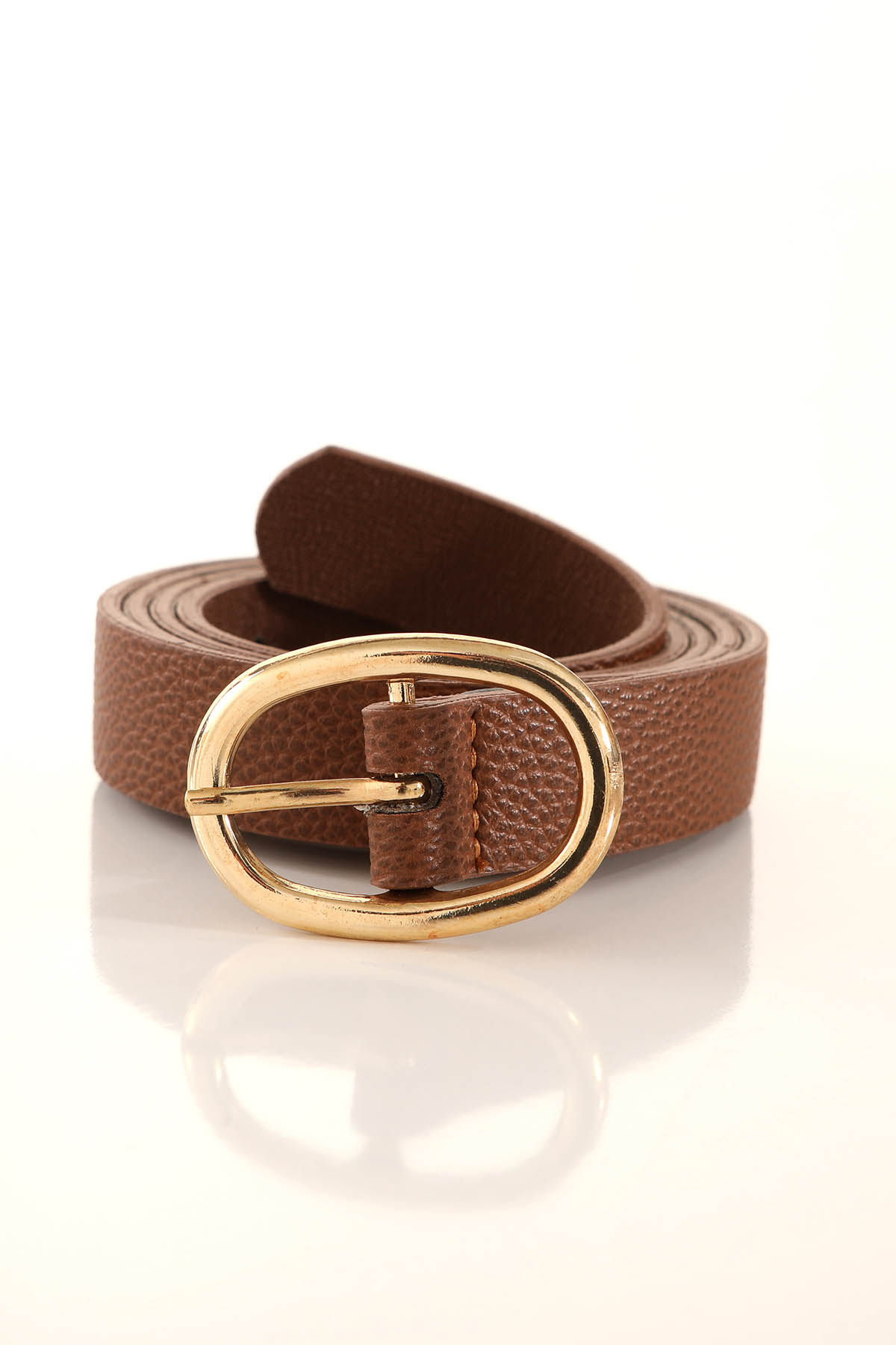 Oval Tokalı Bayan Kemer - 218 Taba - 1