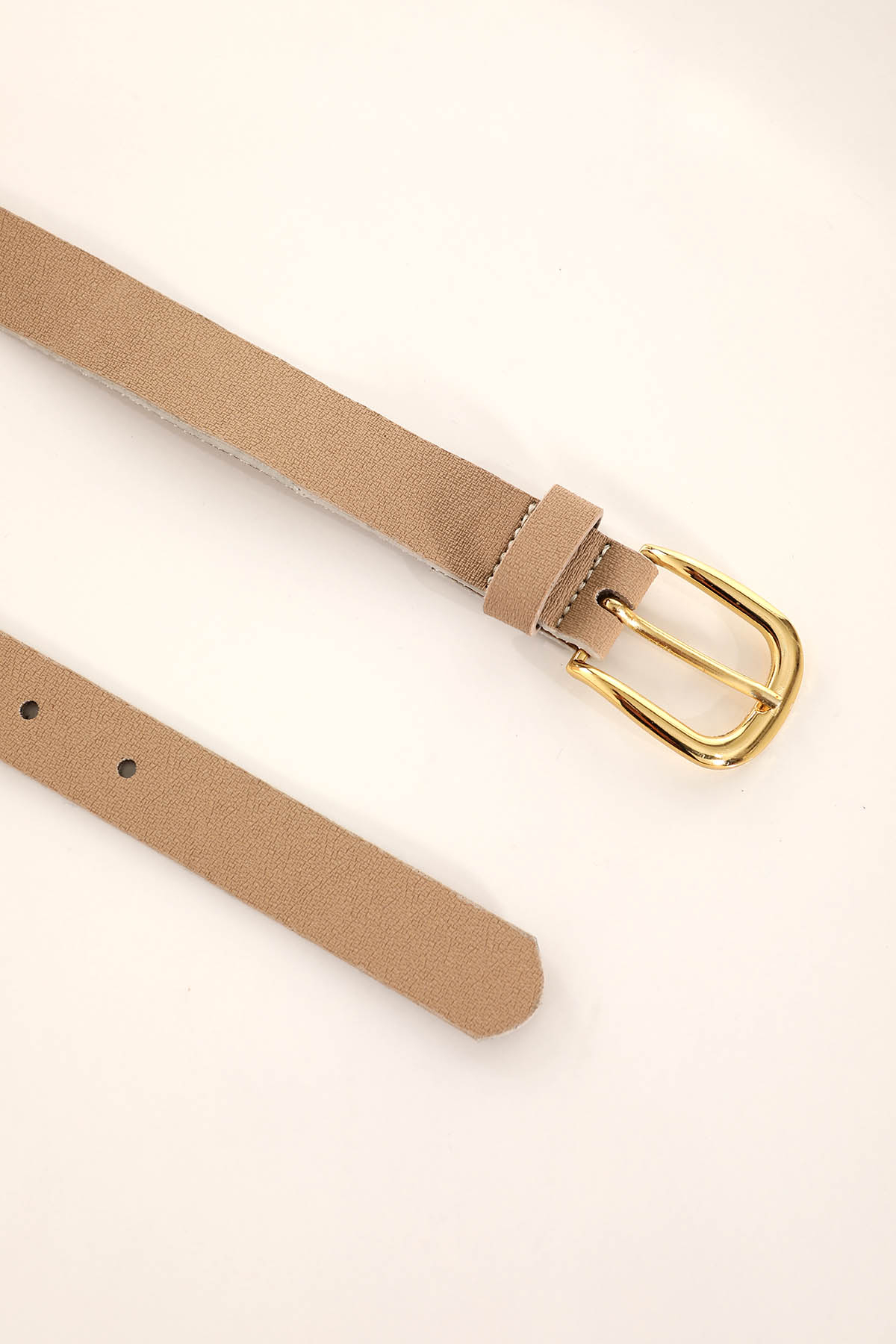 Oval Tokalı Bayan Kemer - 229 Bej - 2