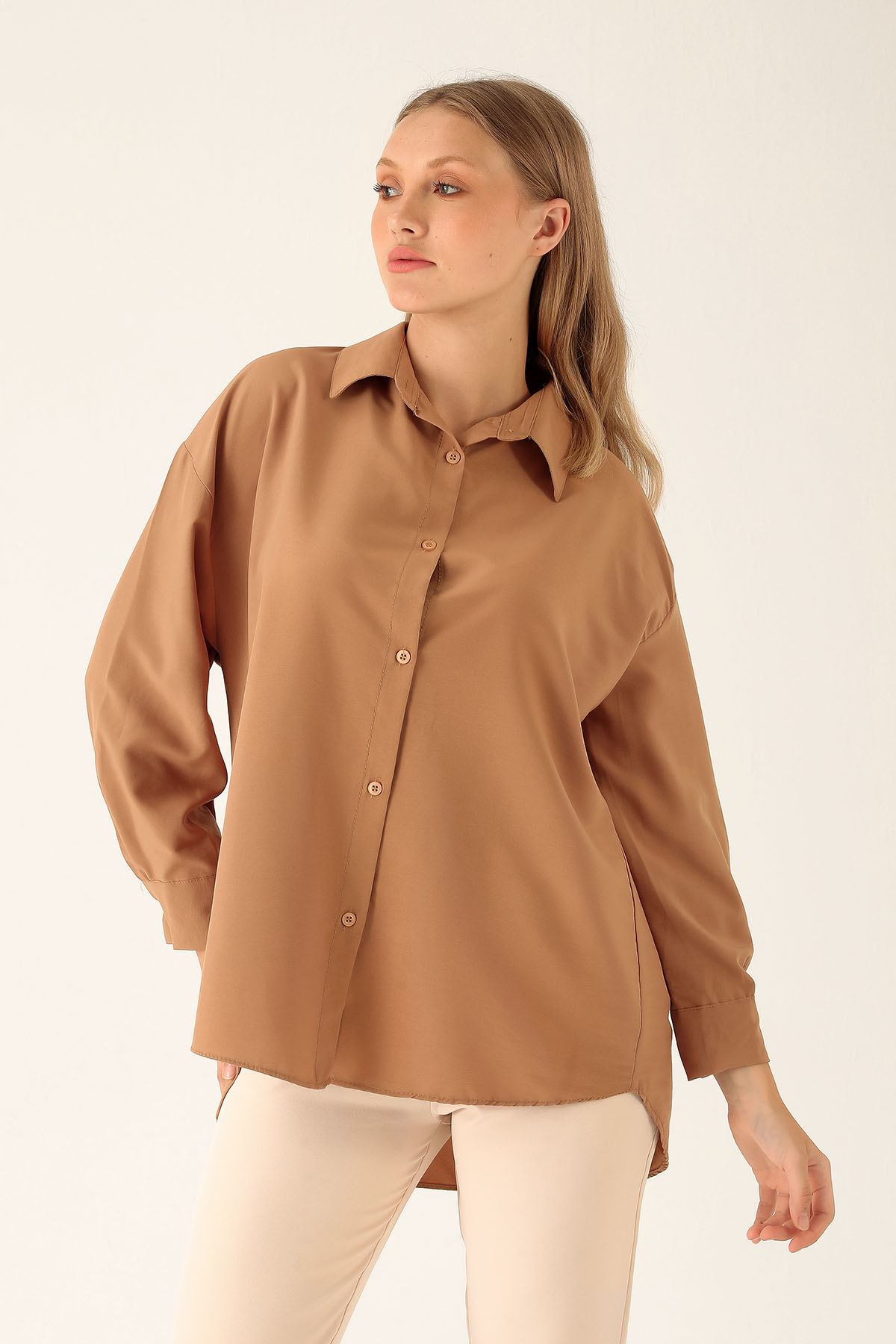 Oversize Bayan Gömlek - 2159 Bisküvi 