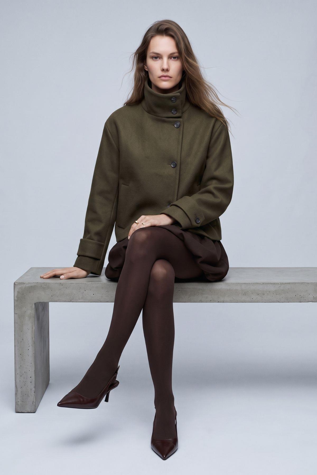 Oversize Kaşe Kaban 2013 Haki - 3