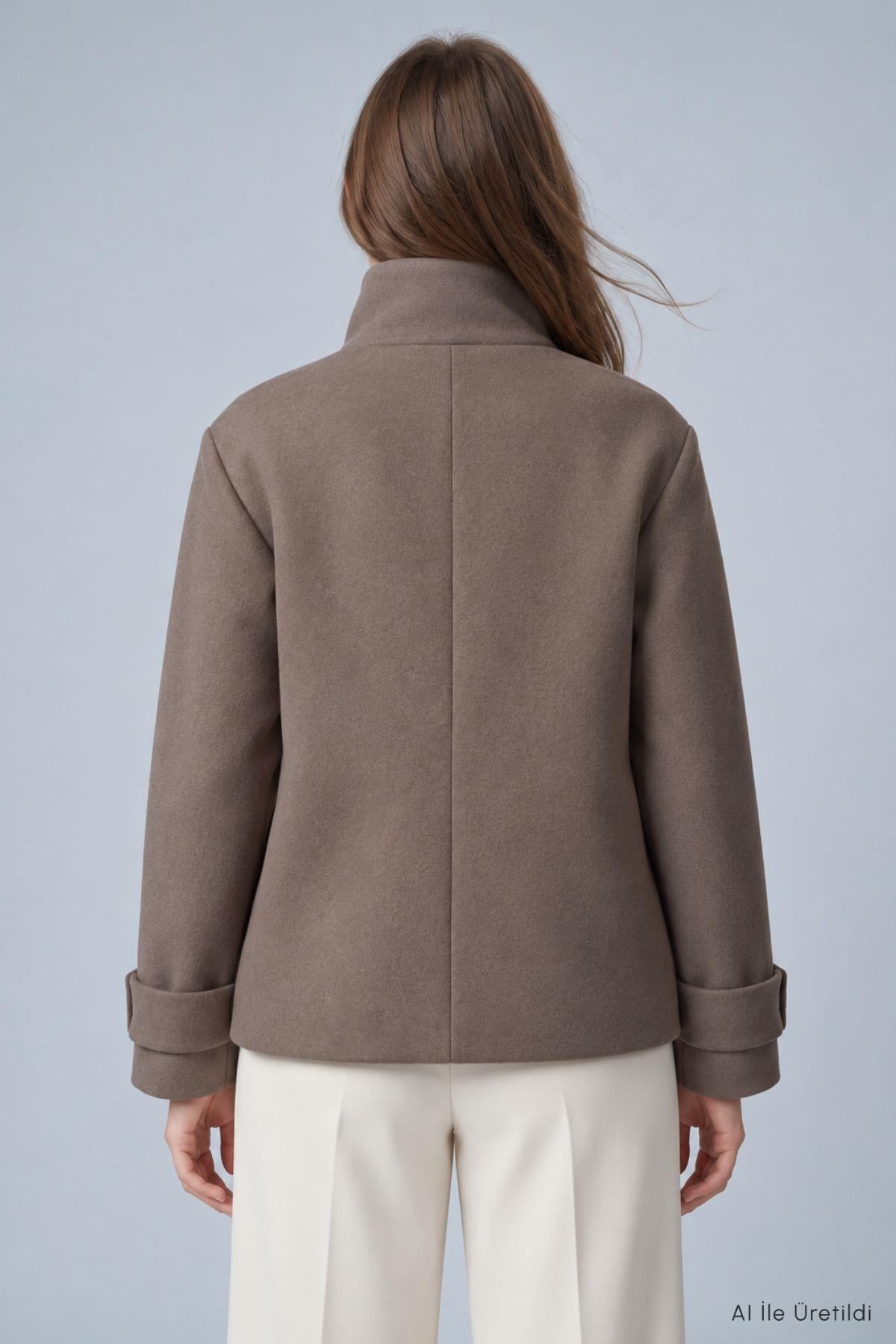 Oversize Kaşe Kaban 2013 Vizon - 7