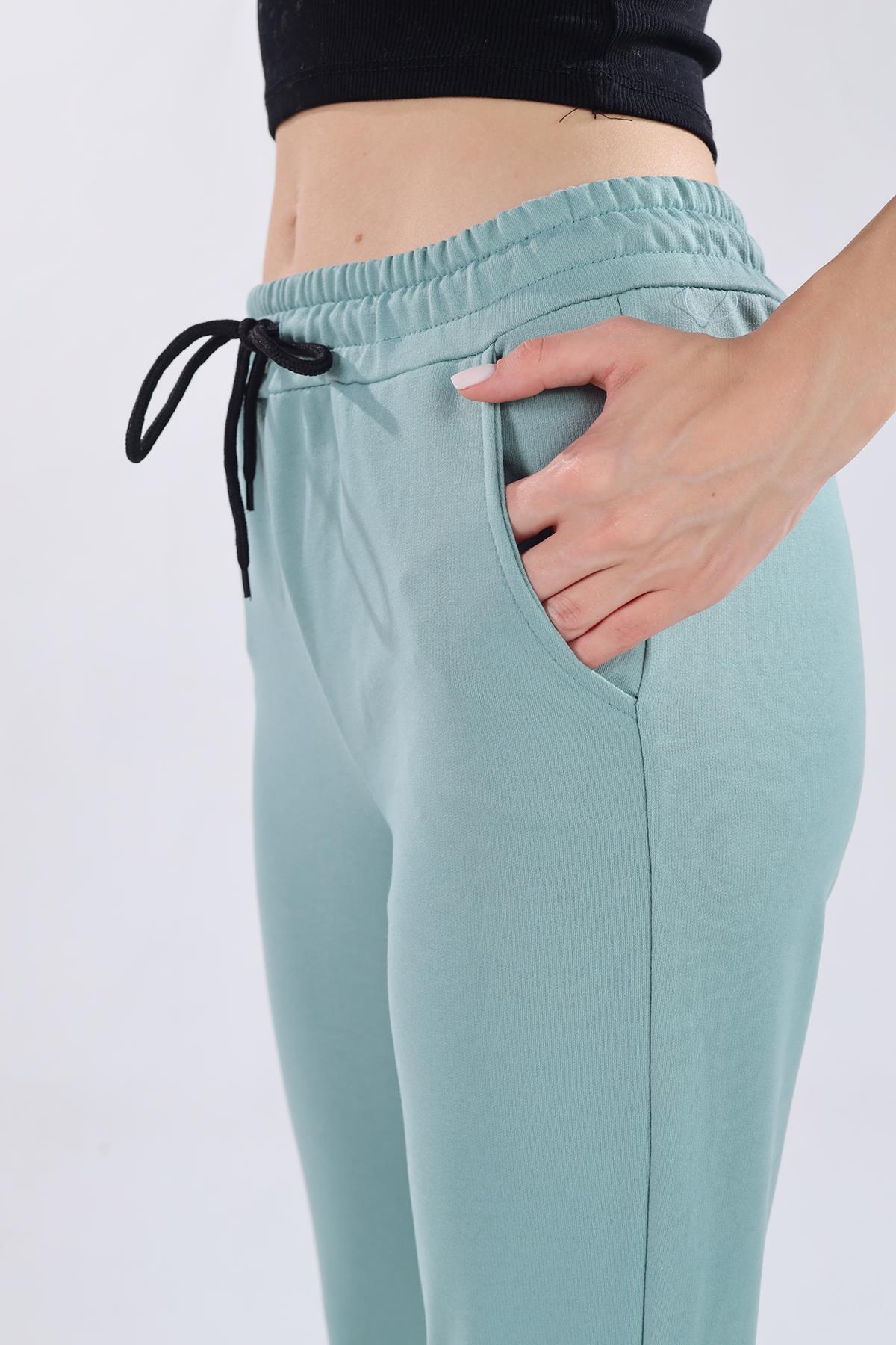 Paça Lastik Cepli Bayan Eşofman - 7257M Çağla Yeşili - 8