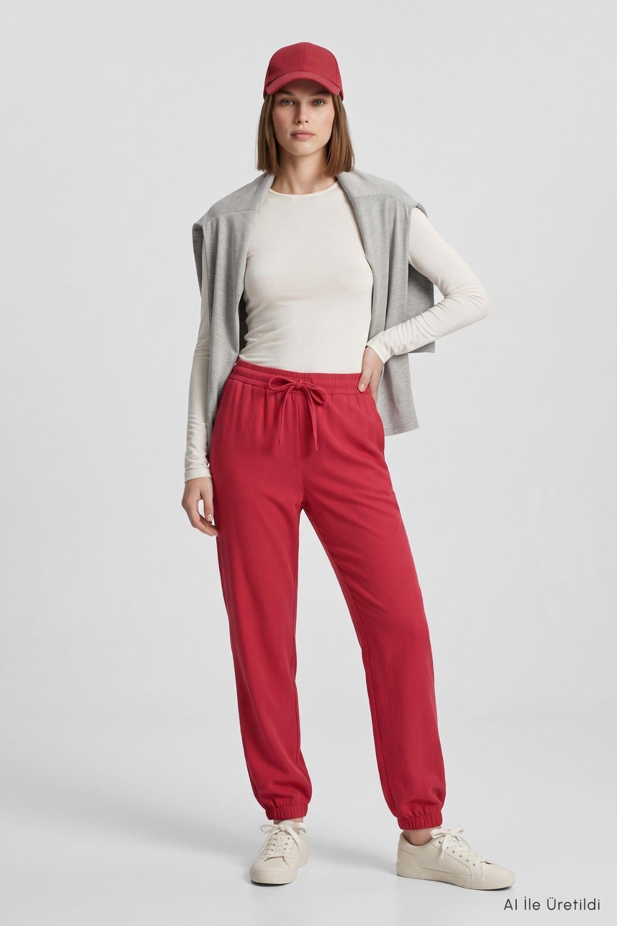 Paça Lastik Eşofman 9213M Kırmızı - 1