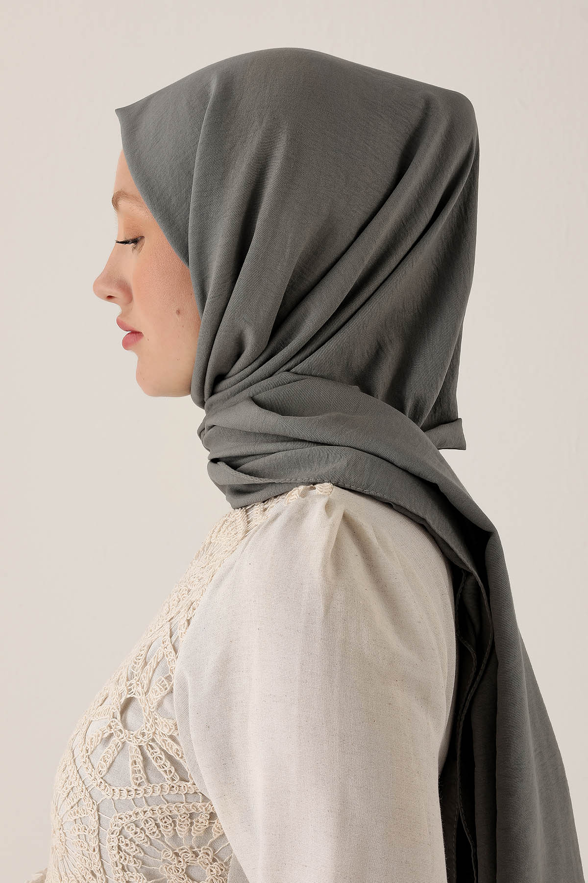 Pamuk Jazz Şal - 5655 Koyu Gri - 5