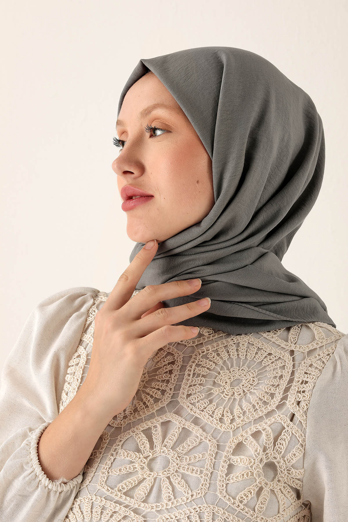 Pamuk Jazz Şal - 5655 Koyu Gri - 2