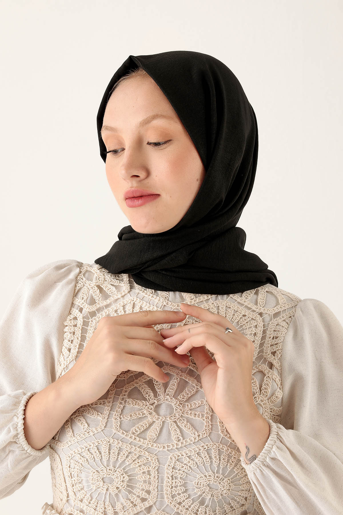 Pamuk Jazz Şal - 5655 Siyah - 3