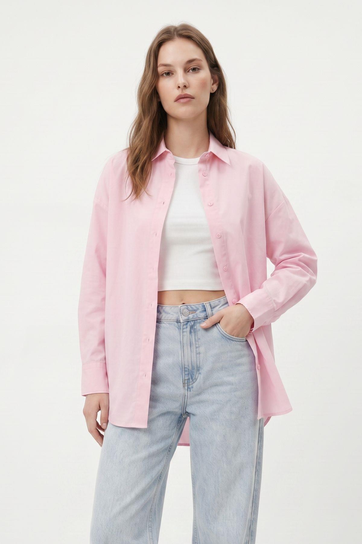 Pembe Arkası Robalı Gömlek TCR-6621A - RAYS