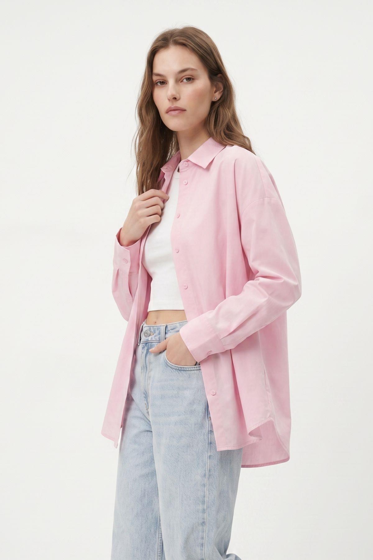 Pembe Arkası Robalı Gömlek TCR-6621A - RAYS