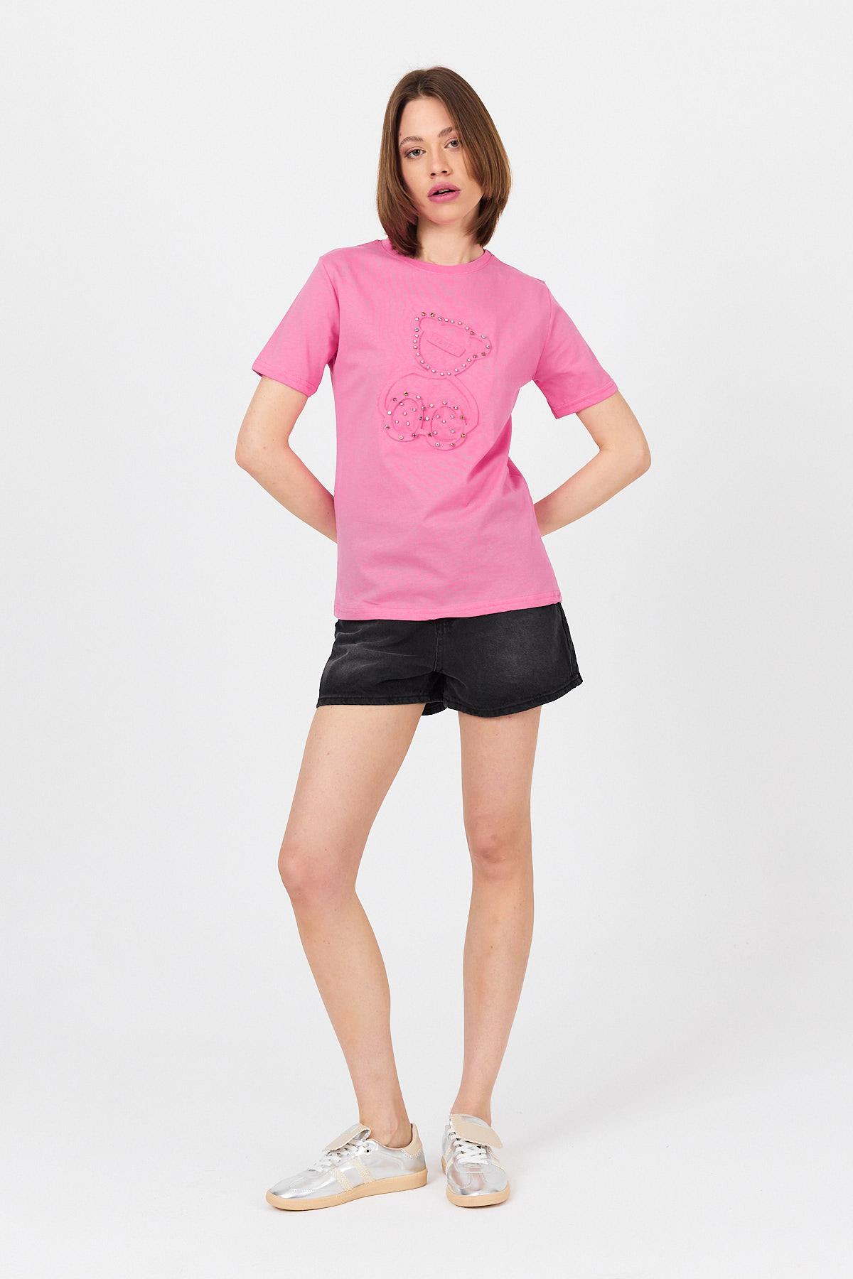 Pembe Ayı Kabartmalı Tişört 25226 - 3