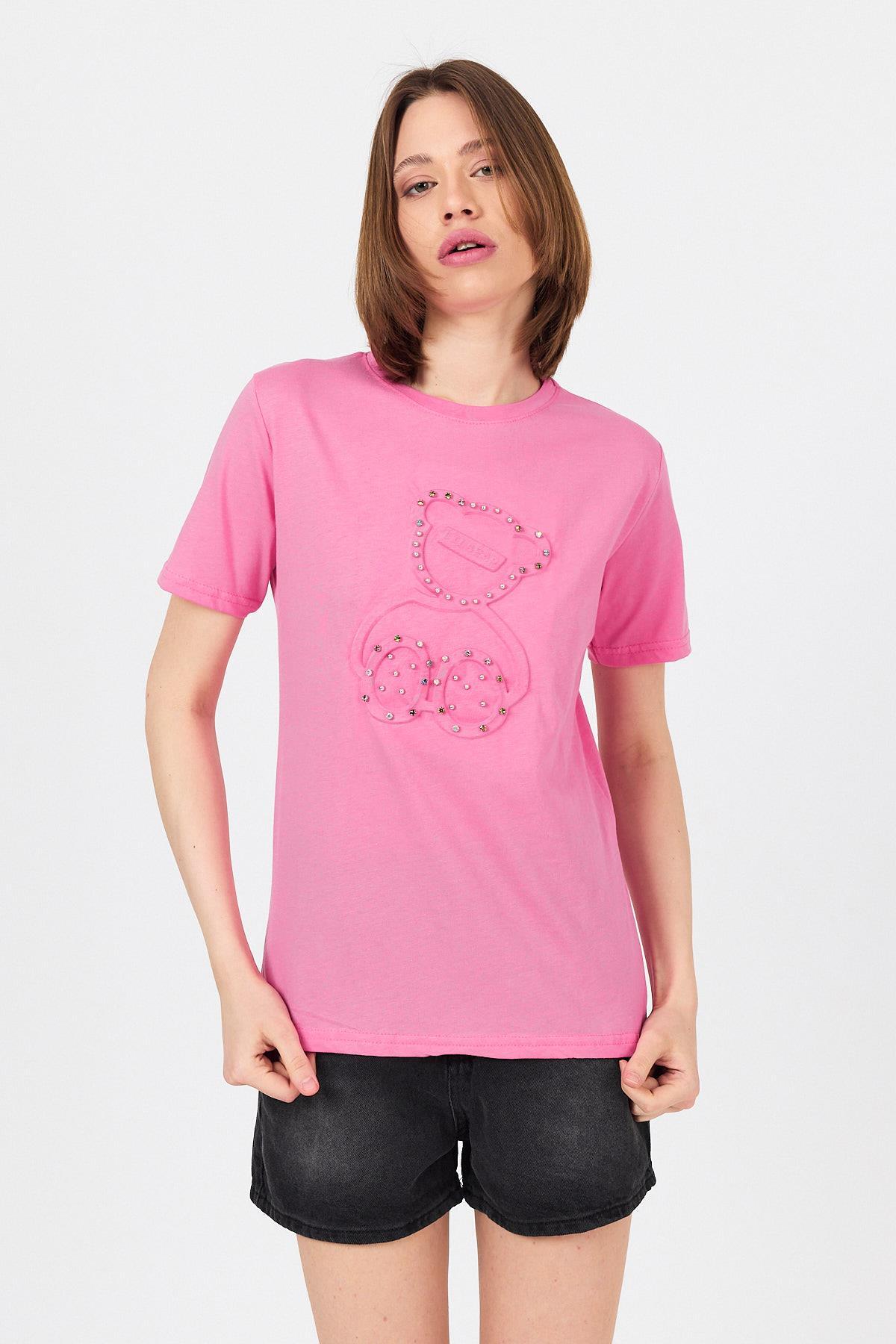 Pembe Ayı Kabartmalı Tişört 25226 - 6