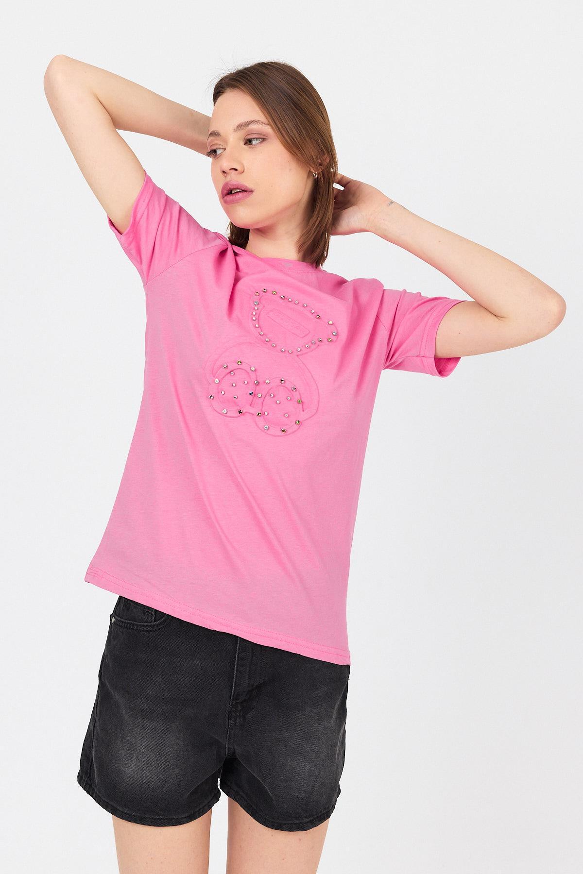 Pembe Ayı Kabartmalı Tişört 25226 - 7