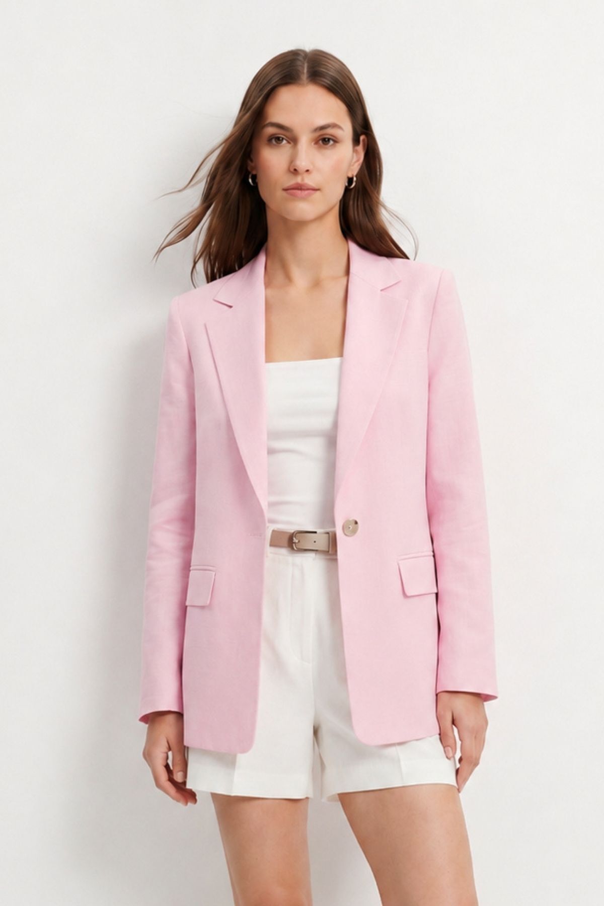 Cep Detay Ceket 6023-3 Pembe - RAYS (1)