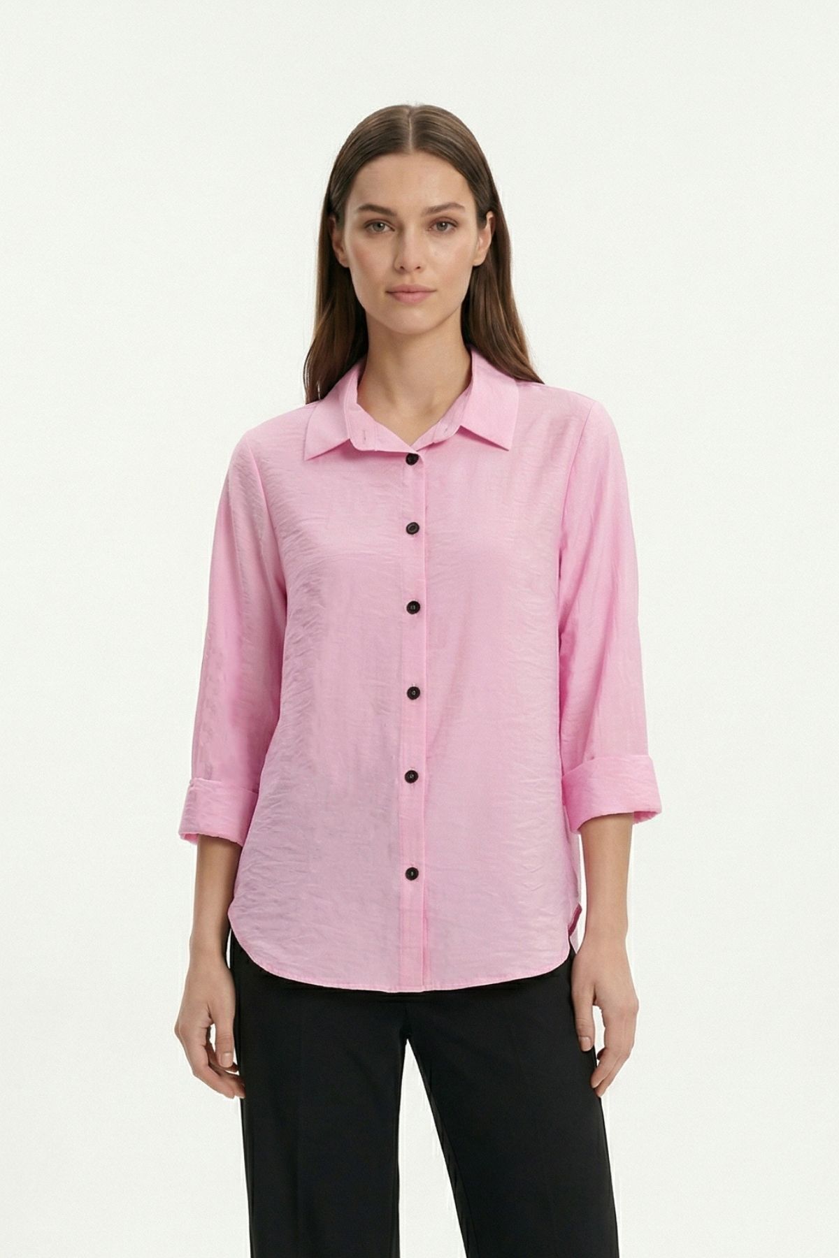 Pembe Fakir Kol Oversize Gömlek 4143 - 1