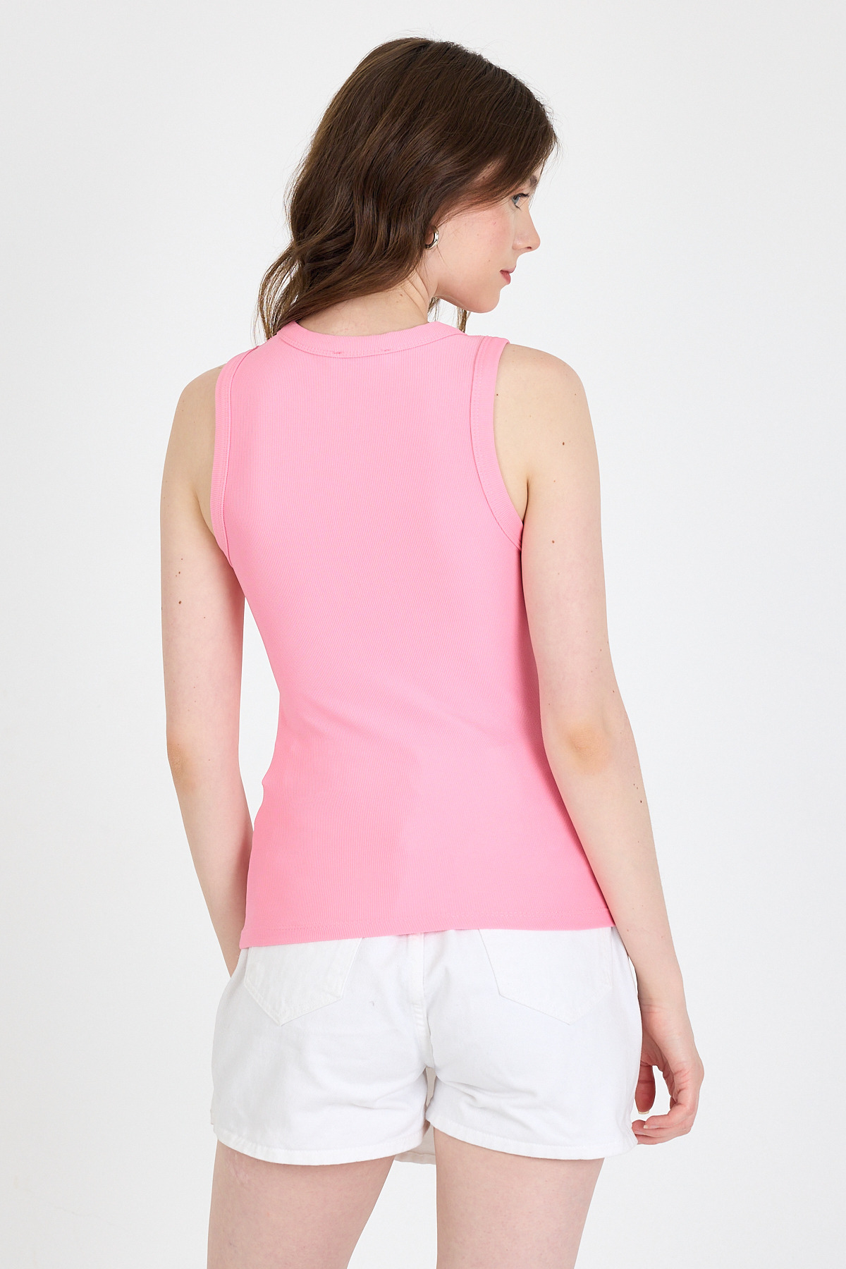 Pembe İnci Taş Detaylı Halter Yaka Ribanalı Atlet 0649 - 5