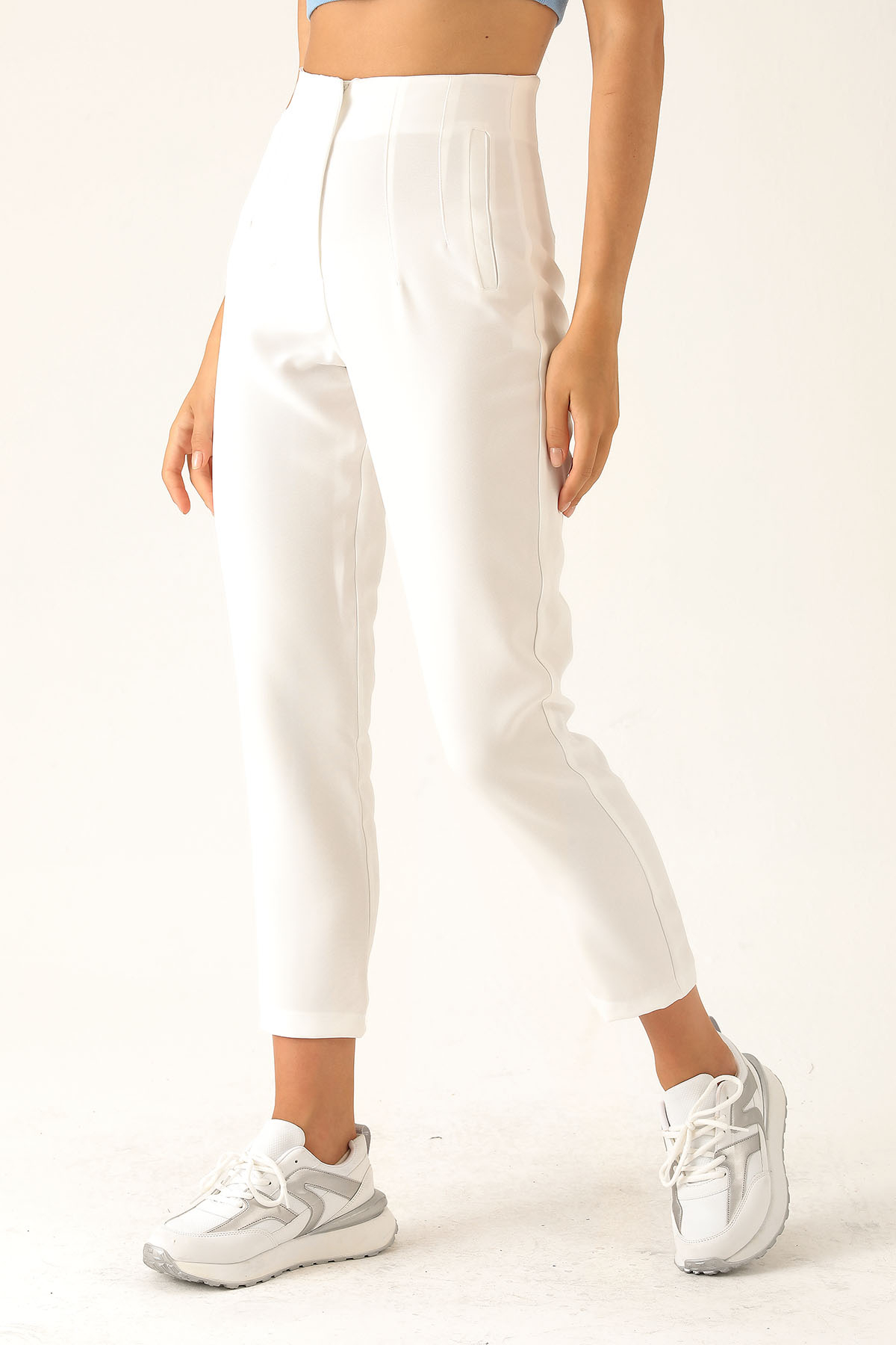 Pens Detaylı Bayan Pantolon - 1010 Ekru - 4