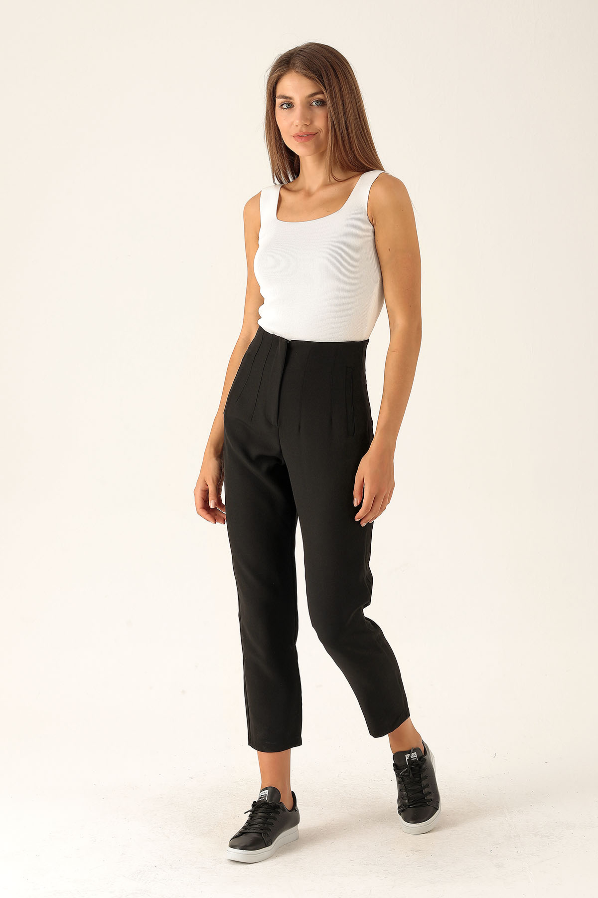 Pens Detaylı Bayan Pantolon - 1010 Siyah 