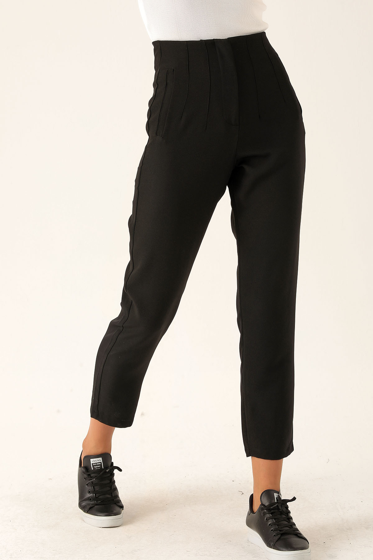 Pens Detaylı Bayan Pantolon - 1010 Siyah - 3