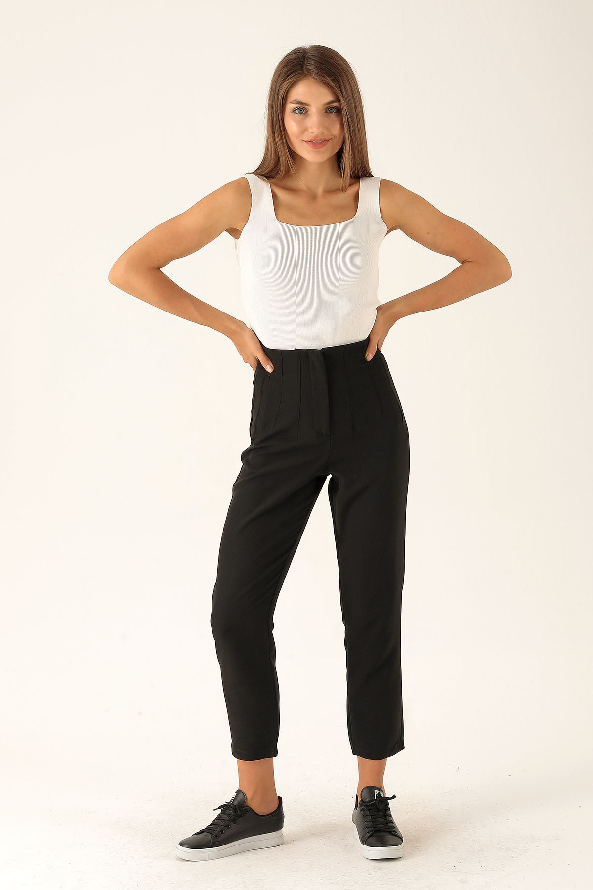 Pens Detaylı Bayan Pantolon - 1010 Siyah - 2
