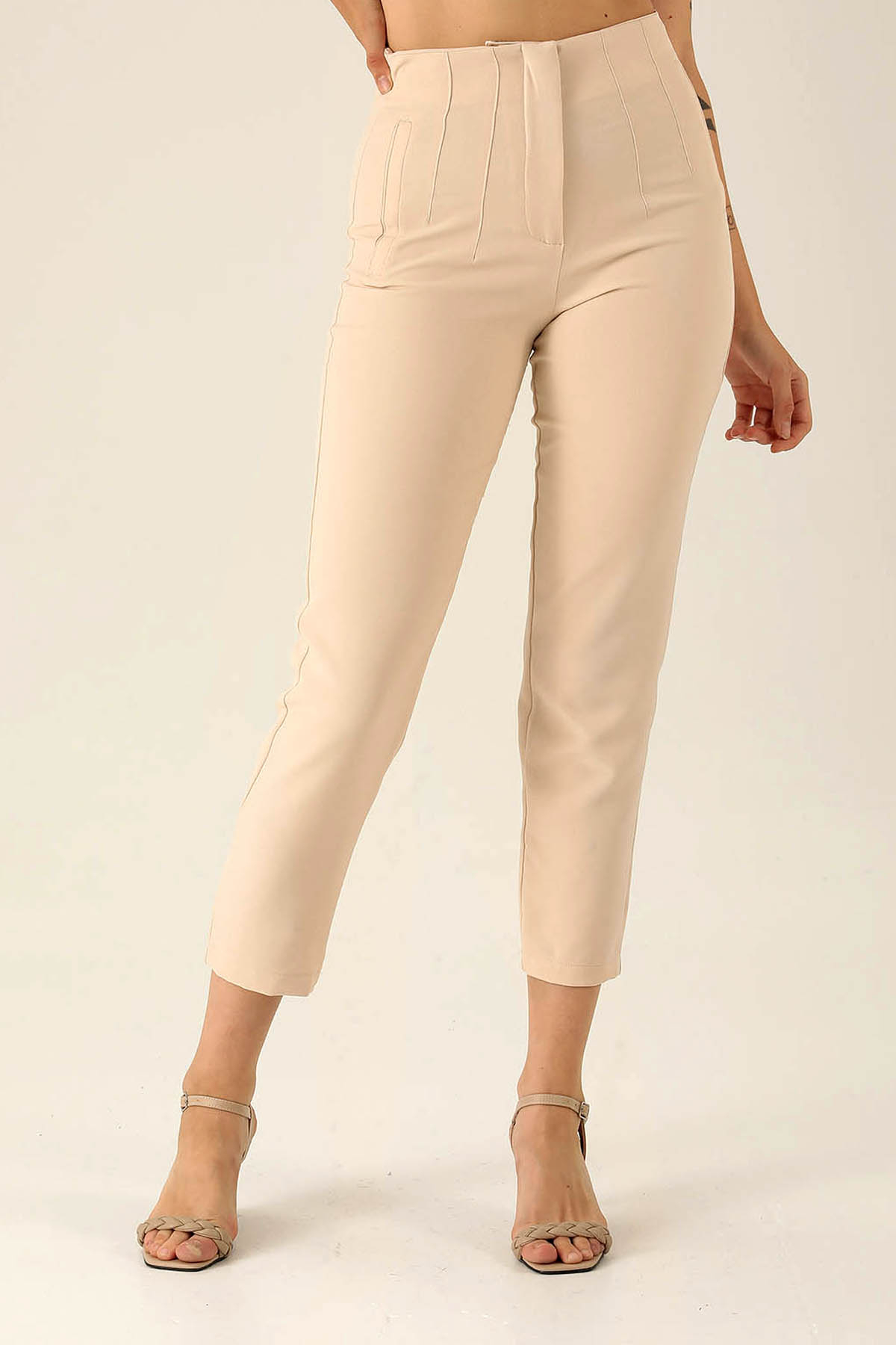 Pens Detaylı Bayan Pantolon - 1010 Taş - 3