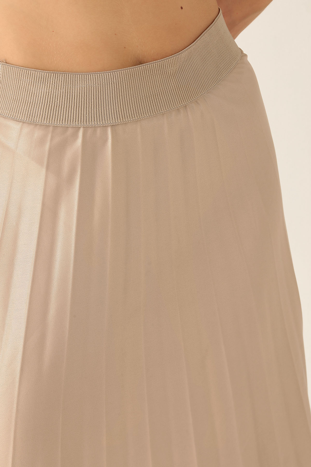 Pliseli Uzun Etek - 1340 Bej - 6