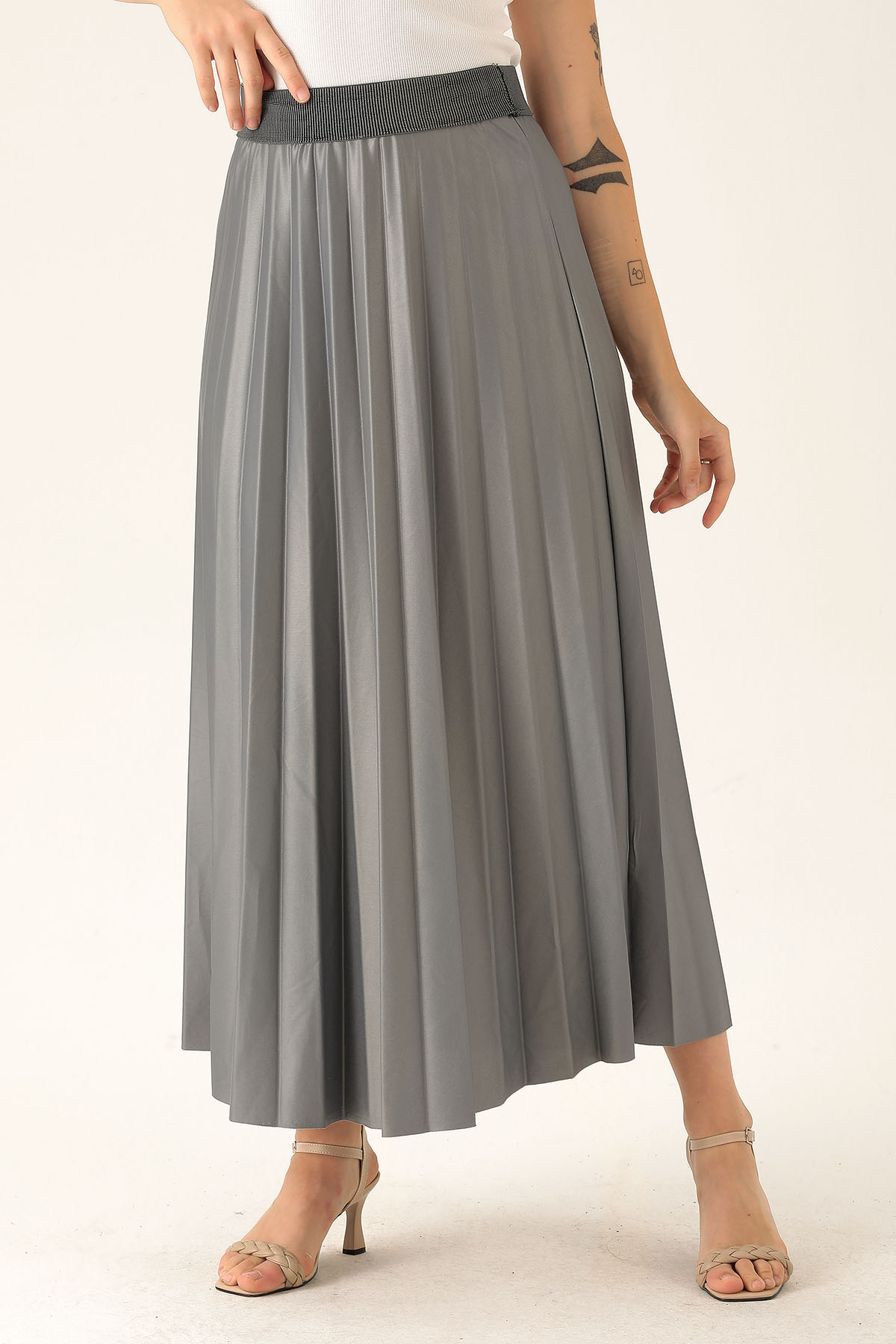 Pliseli Uzun Etek - 1340 Füme - 3