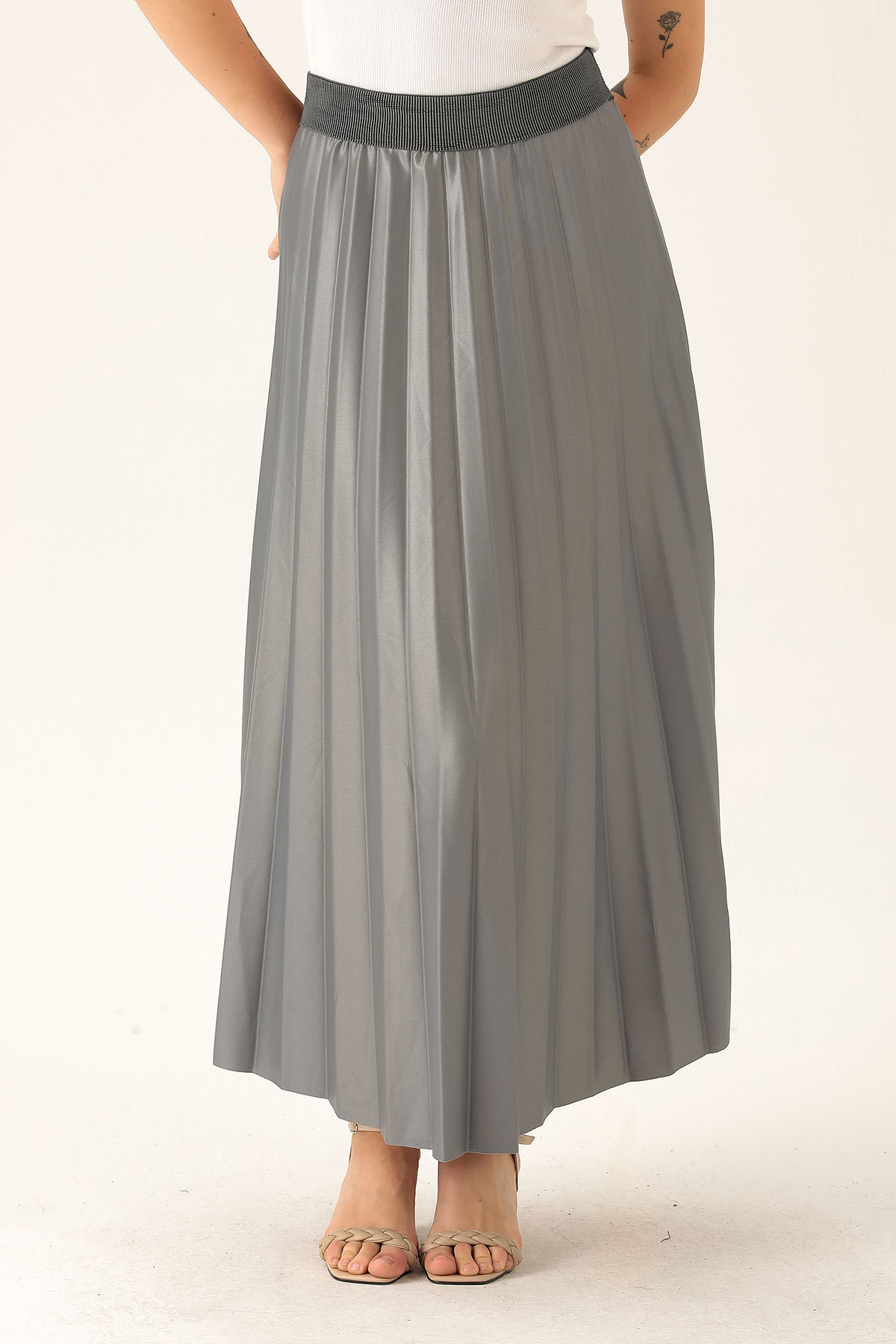 Pliseli Uzun Etek - 1340 Füme - 4
