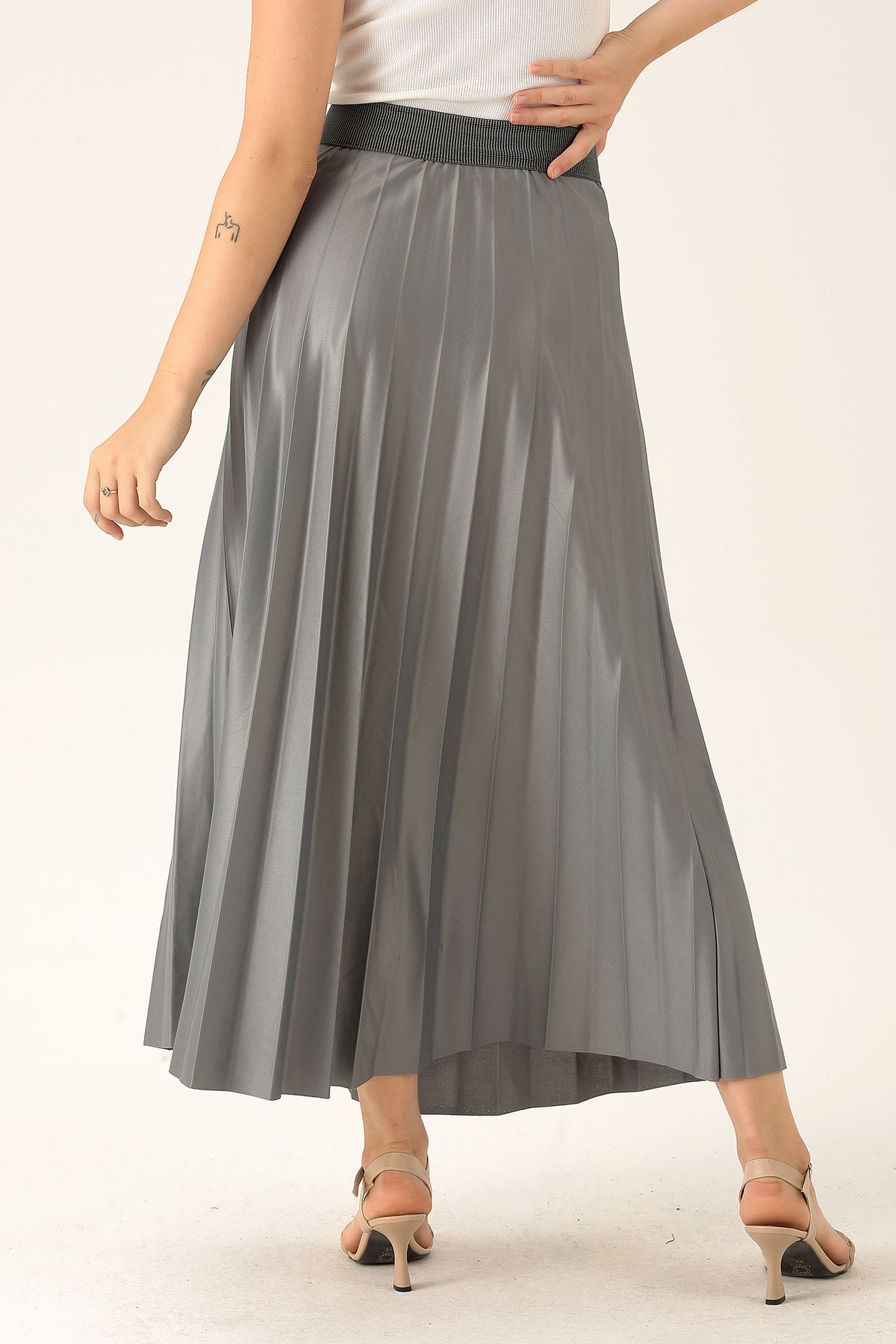Pliseli Uzun Etek - 1340 Füme - 5