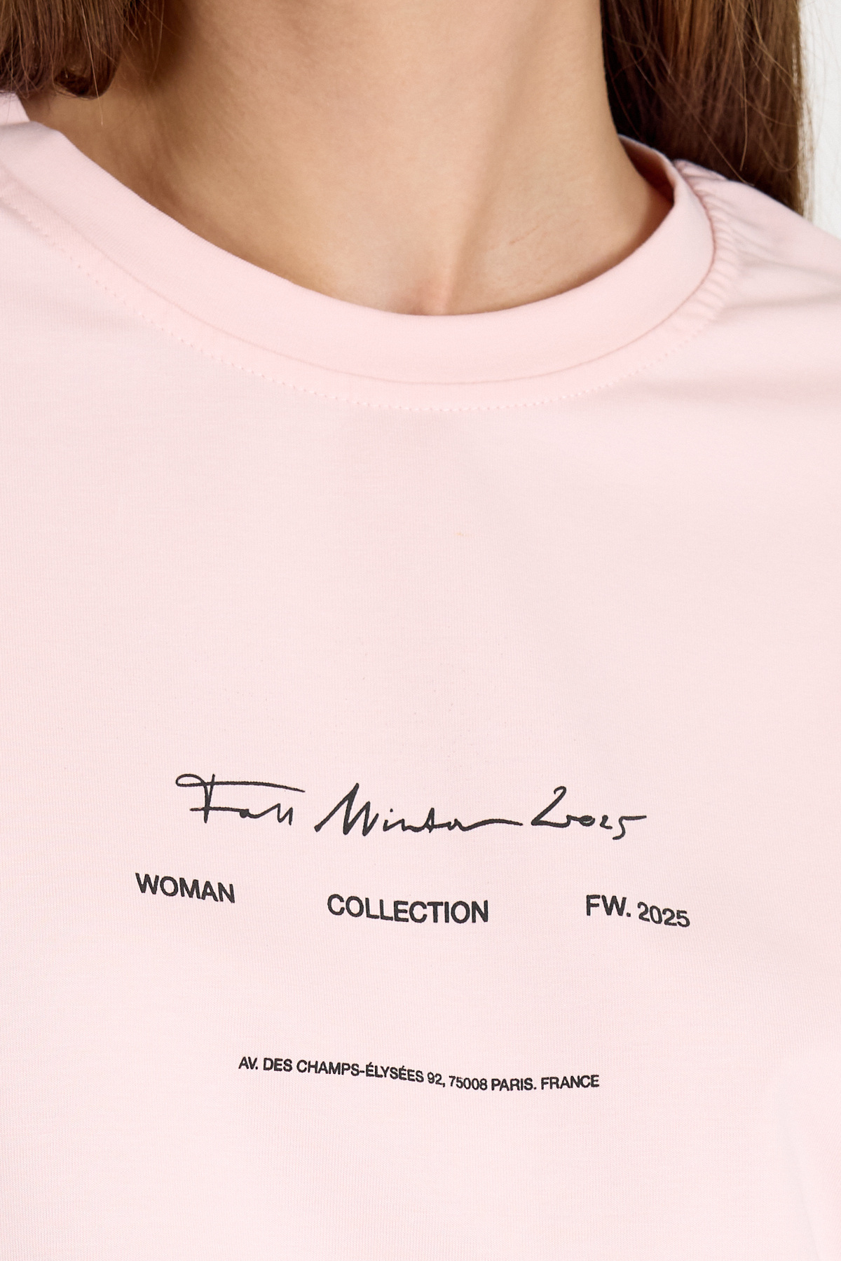 Pudra Bisiklet Yaka Yazı Baskılı Oversize Tişört 5832 - 4