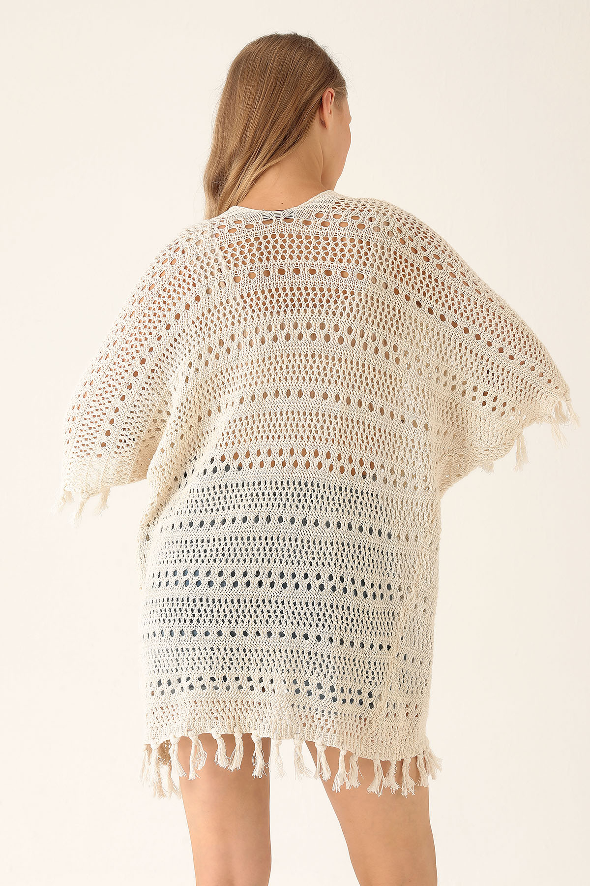 Püskül Detay Delikli Bayan Hırka - 1485 Taş - 3