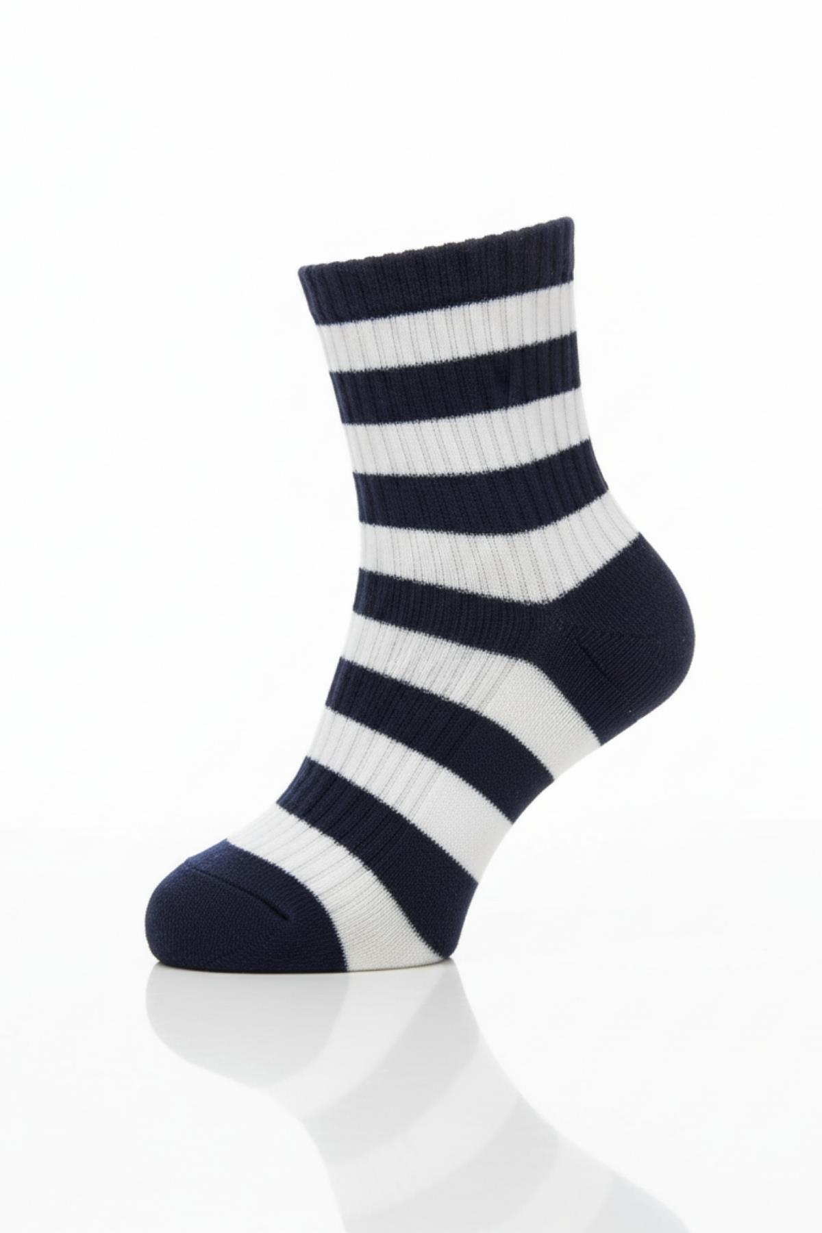 Renkli 3'lü Çizgili Soket Çorap 1022 - RAYS