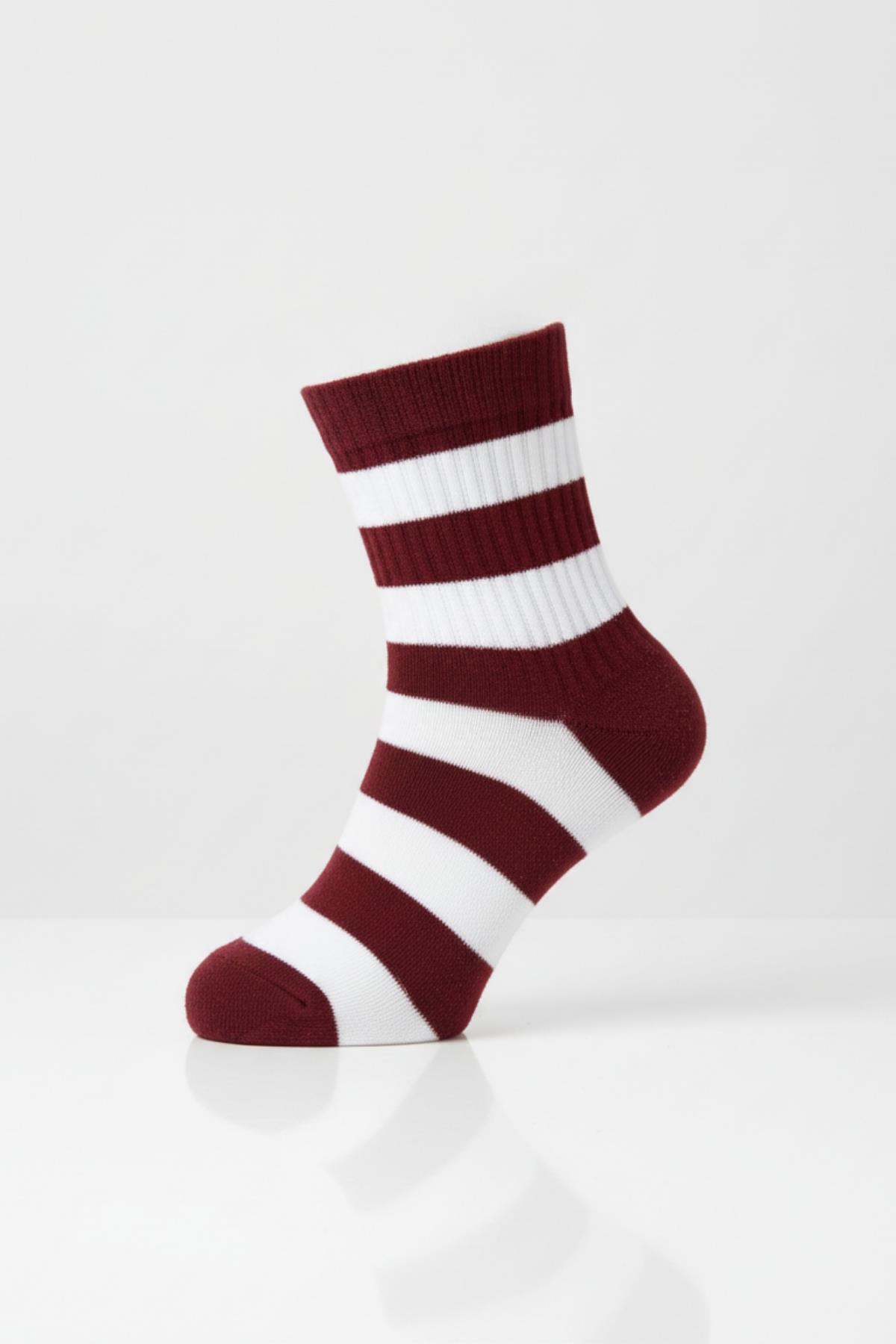 Renkli 3'lü Çizgili Soket Çorap 1022 - 3