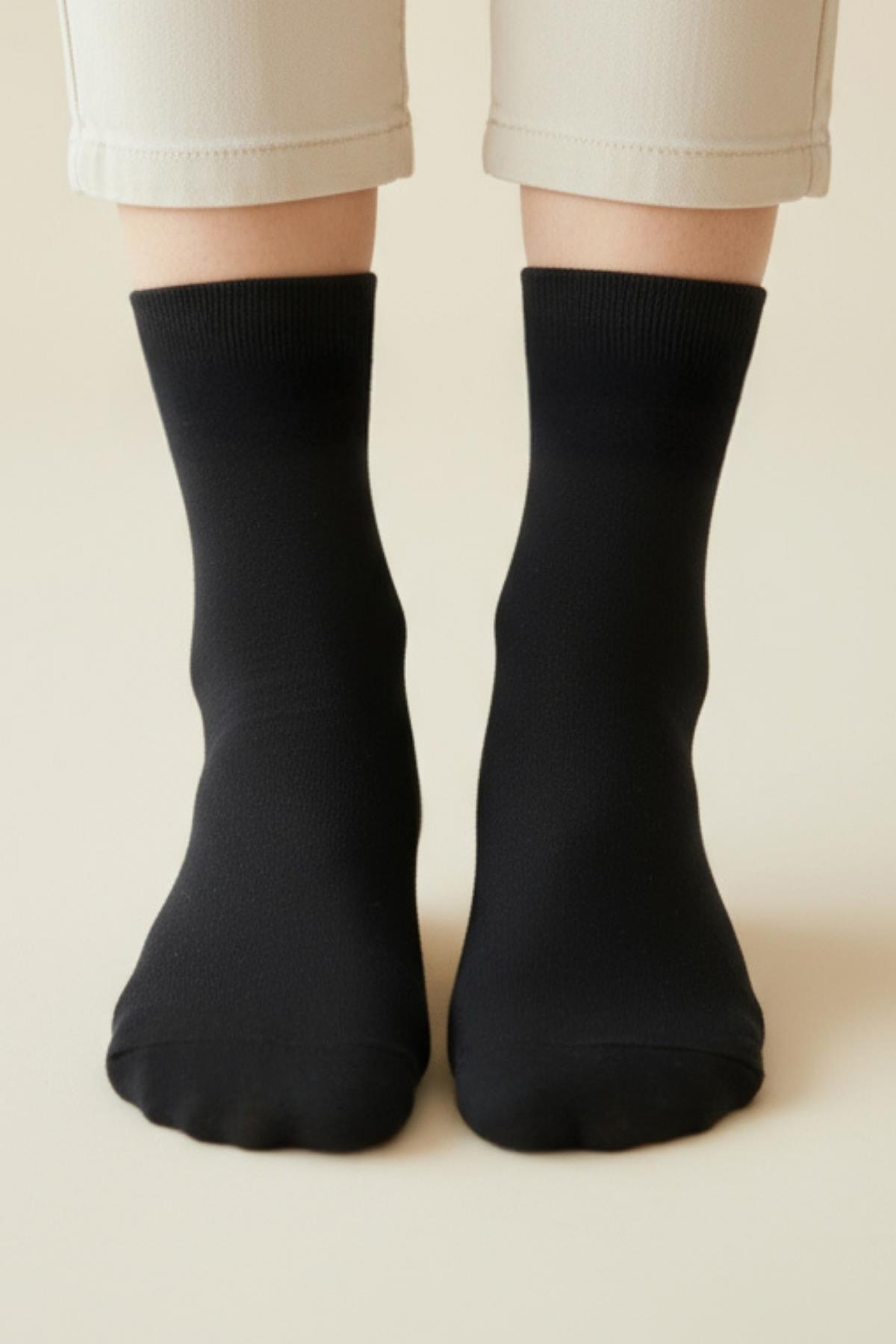 Renkli 3'lü Örme Soket Çorap 1021 - 3