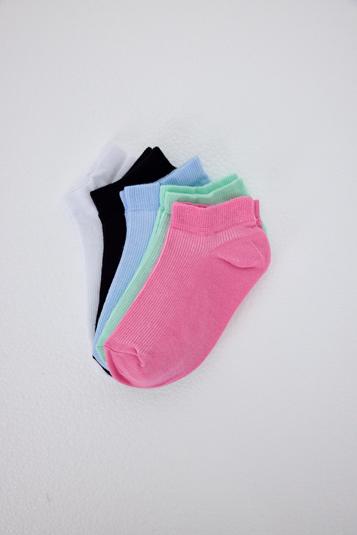 Renkli 5'li Örme Patik Çorap 1200 - 1
