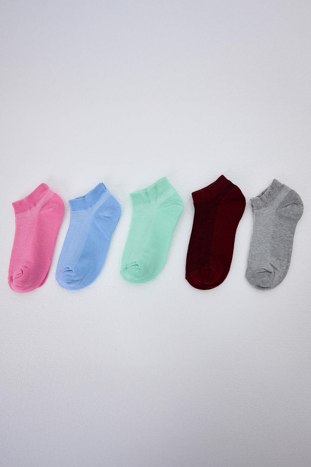 Renkli 5'li Örme Patik Çorap 1201 - 2