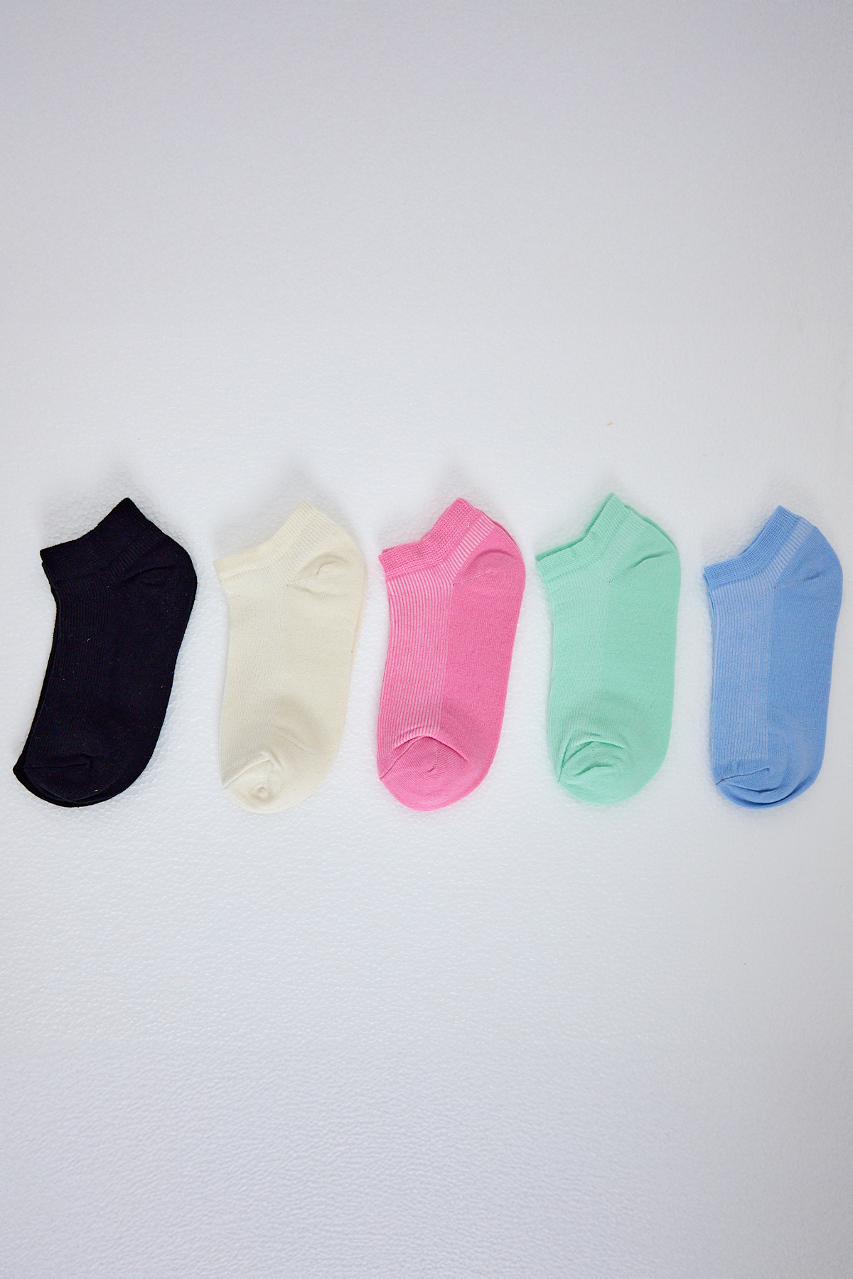 Renkli 5'li Örme Patik Çorap 1202 - 2