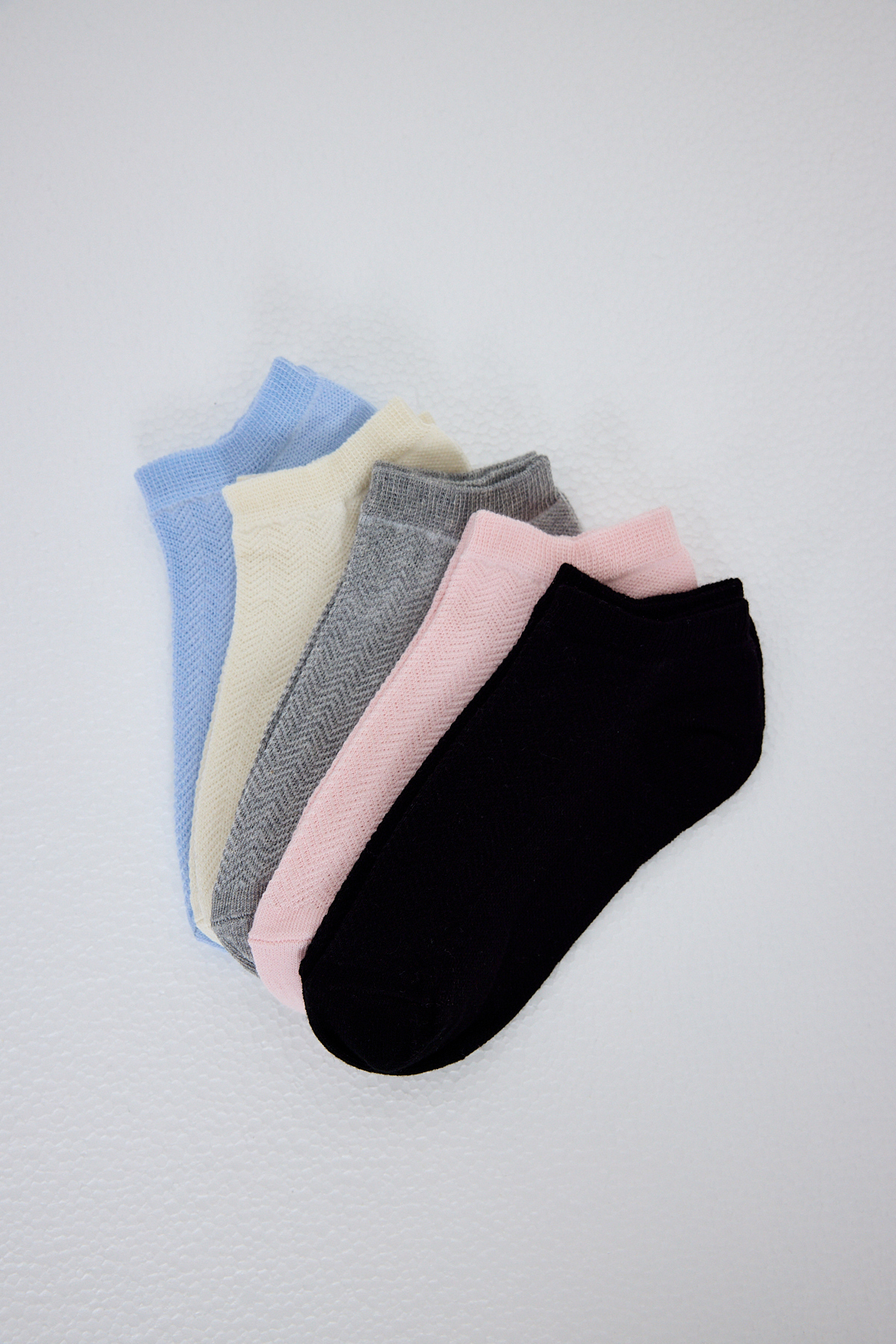 Renkli 5'li Örme Patik Çorap 1207 - 1