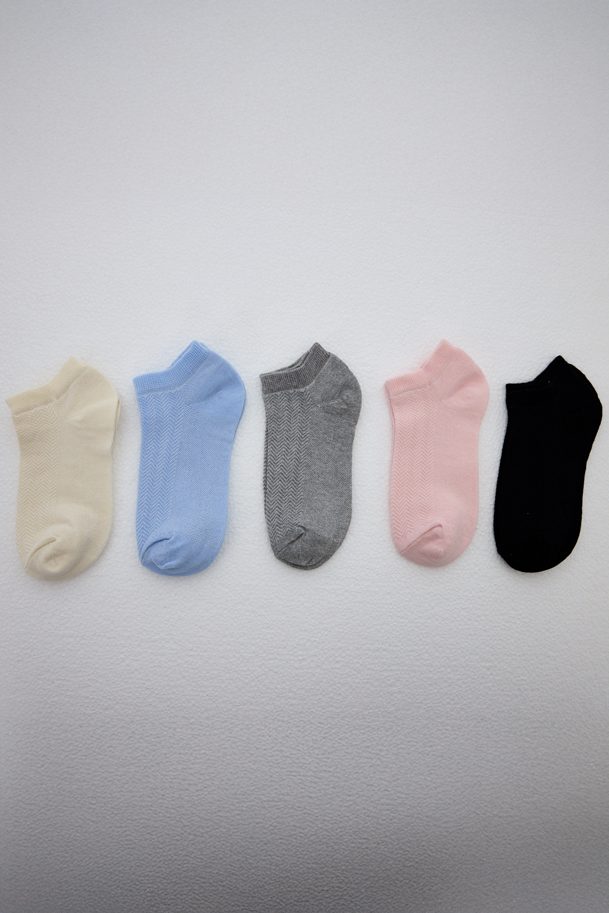 Renkli 5'li Örme Patik Çorap 1207 - RAYS