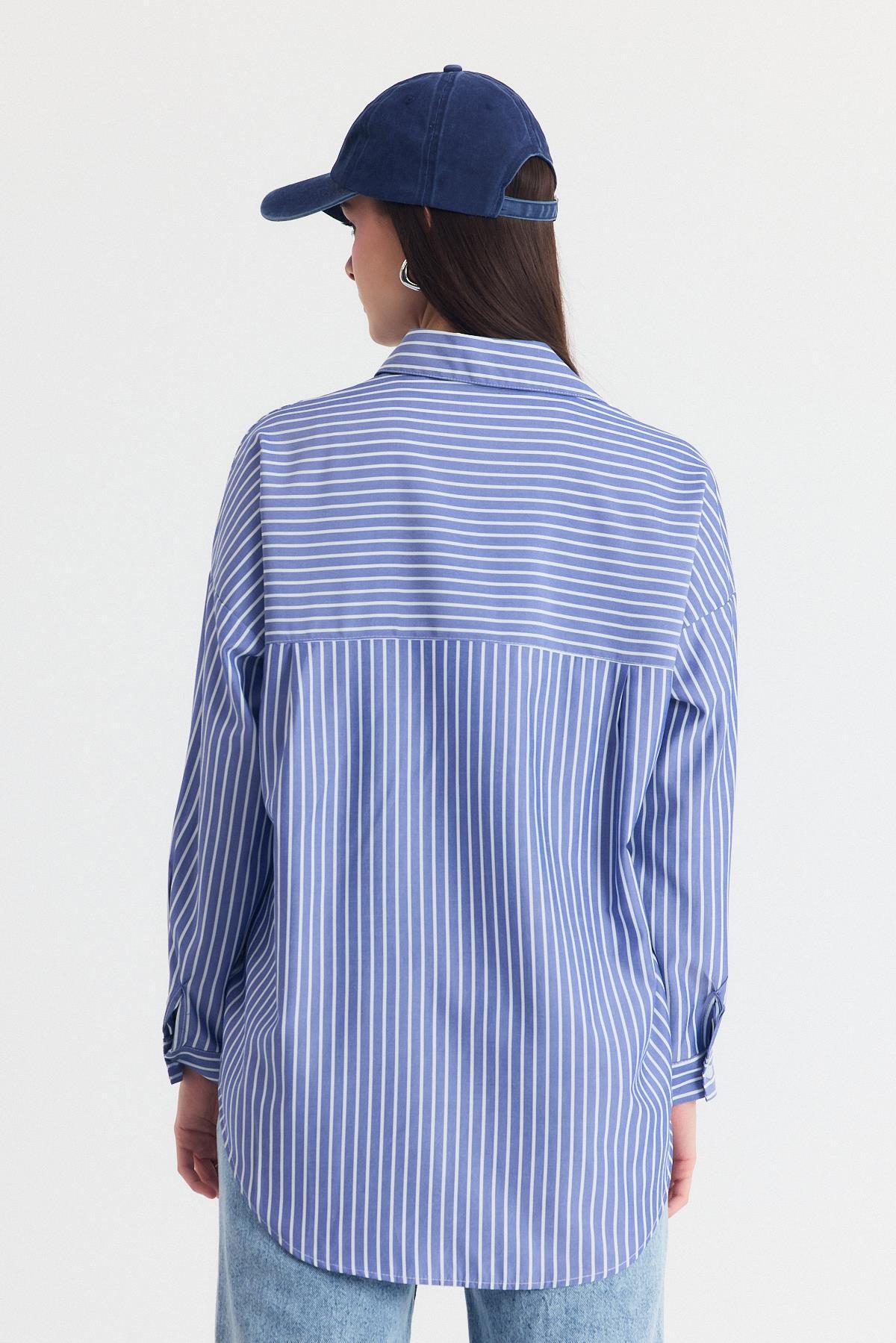 Saks Ayıcık Nakışlı Oversize Gömlek 4689A - 5