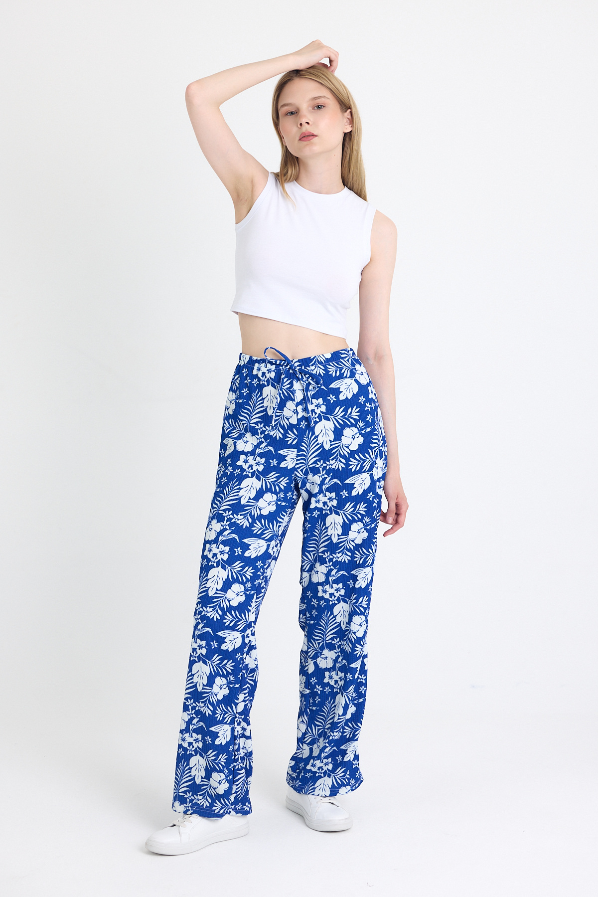 Saks Bel Lastikli Desenli Pantolon 4725A - RAYS