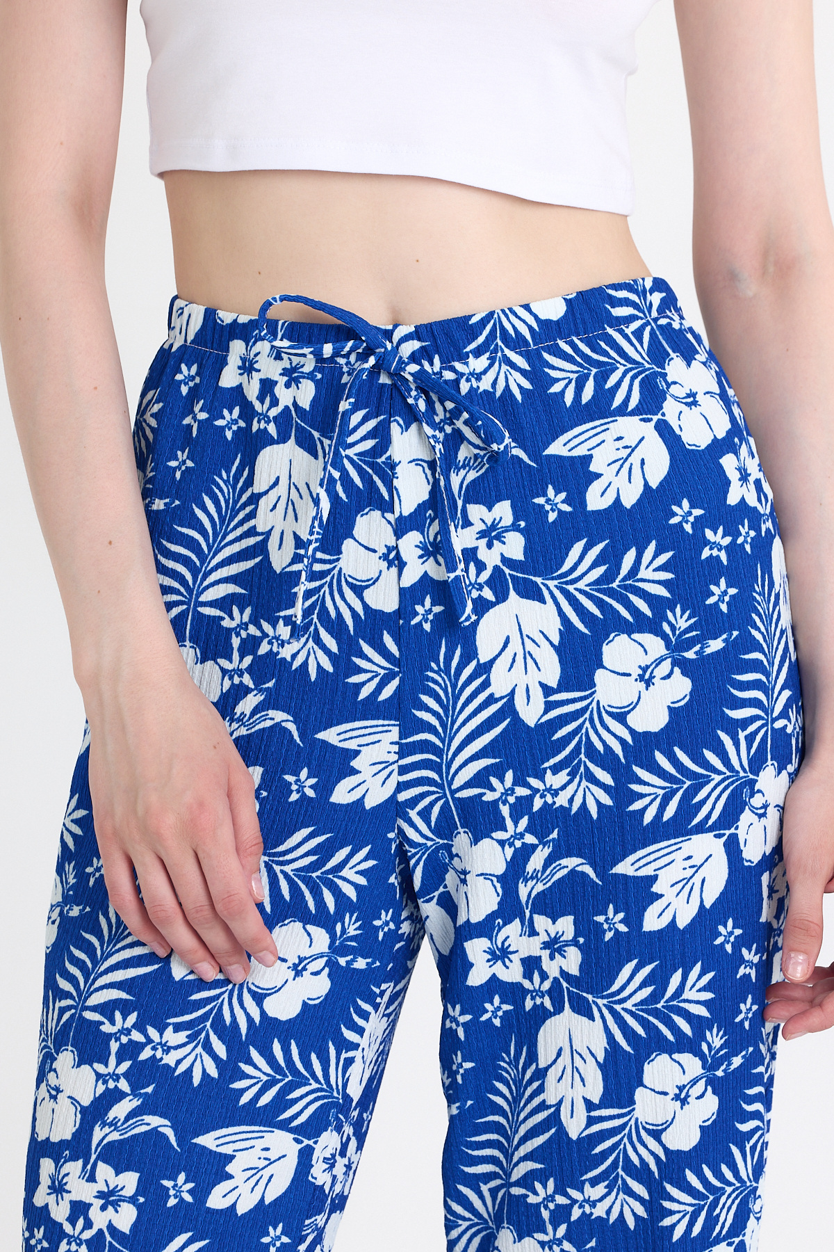 Saks Bel Lastikli Desenli Pantolon 4725A - 4