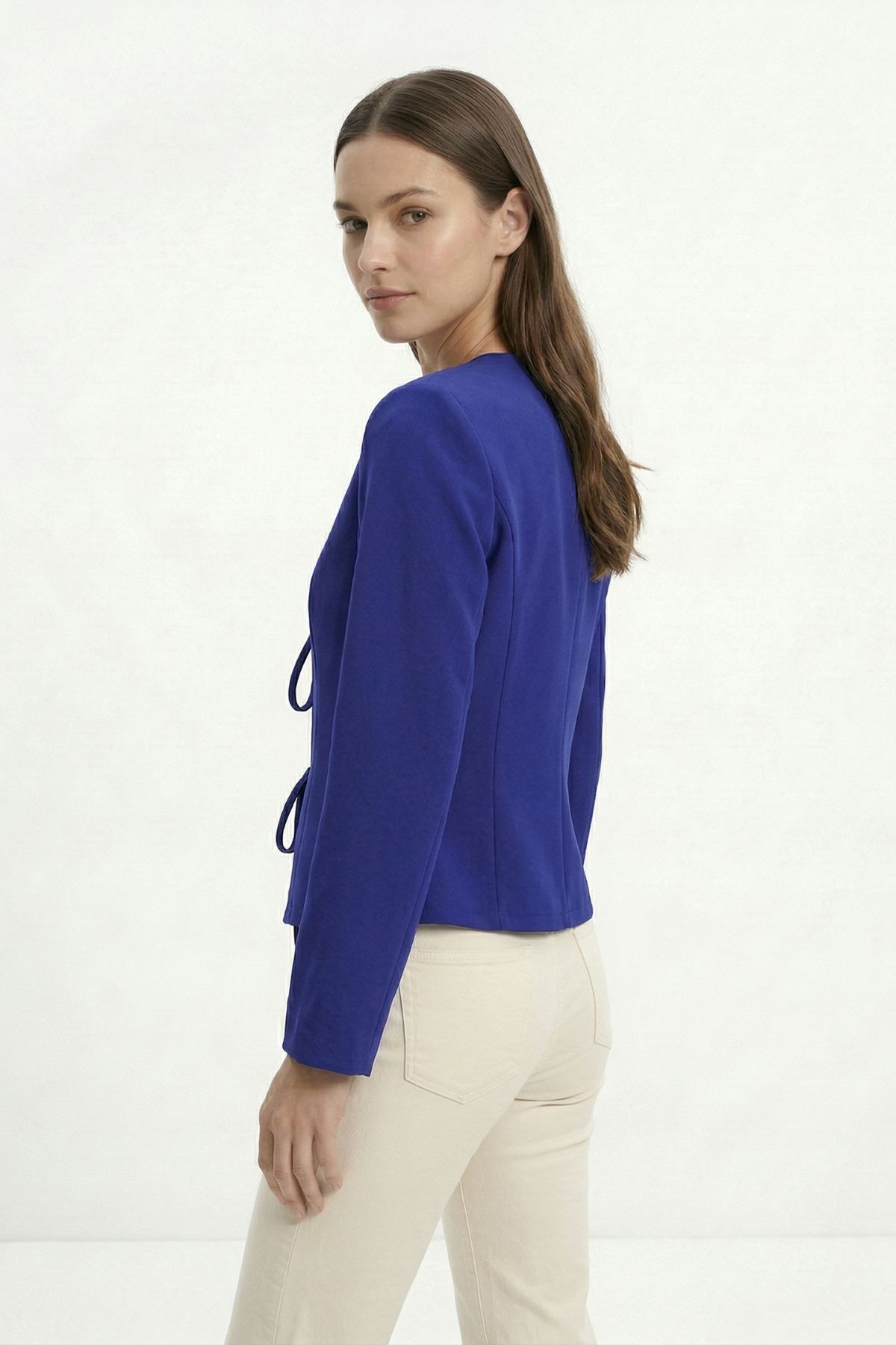 Saks Pileli Bağlamalı Hırka 8142 - RAYS